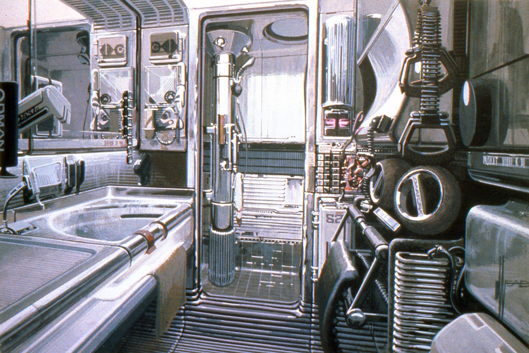 Concept art for Blade Runner by Syd Mead
