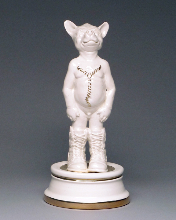 Progress Review: Allegorical Figure, 2011, cone 6 porcelain, glaze, luster