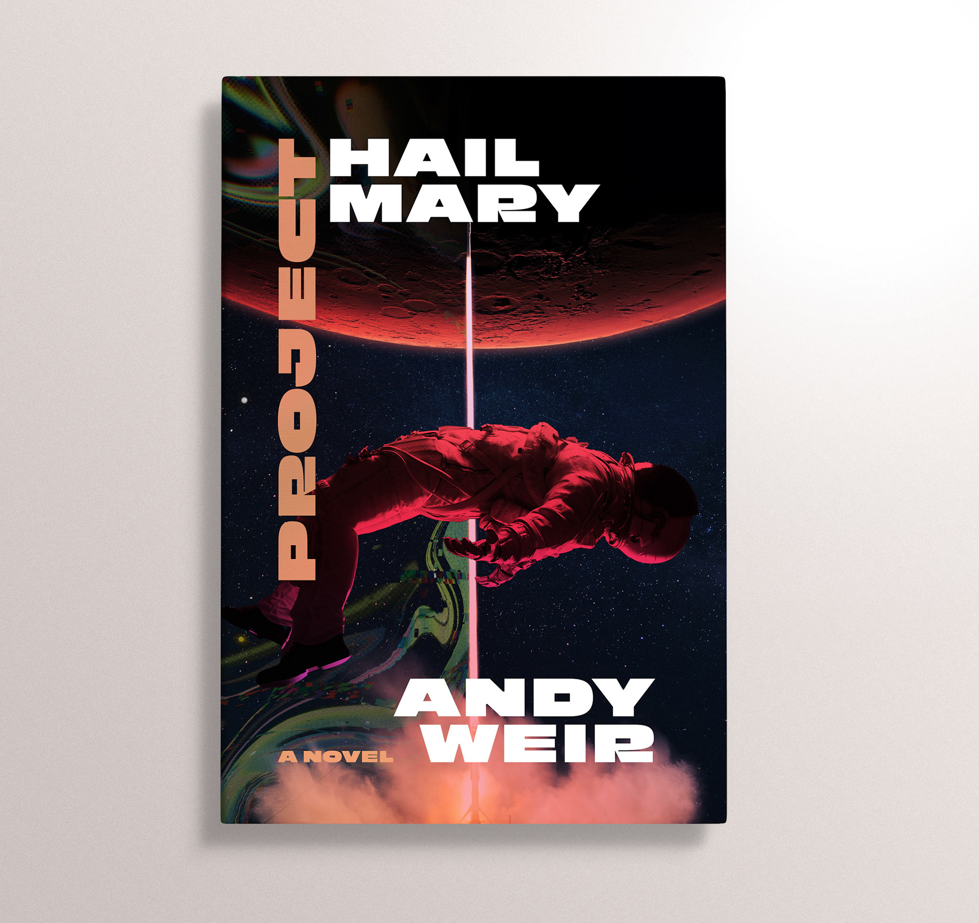 Self-directed personal project / This alternate cover of "Project Hail Mary" leans further into the sci-fi tropes that serve as the backdrop for Weir's novel, while introducing some brighter colours and open up the novel to readers of all genders.