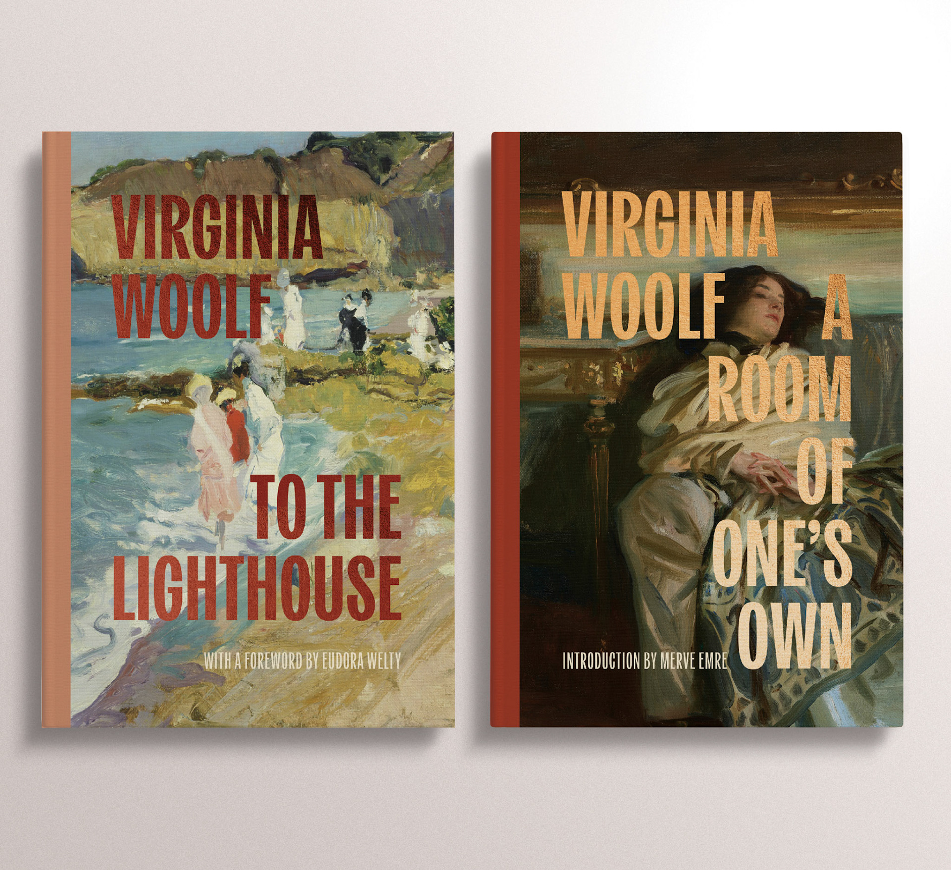 Self-directed personal project / This pair of covers for Virgina Woolf's most recognized work uses public domain imagery combined with a modern serif and subtle metallic. It also outlines a design structure that could be used for new editions of other classics.