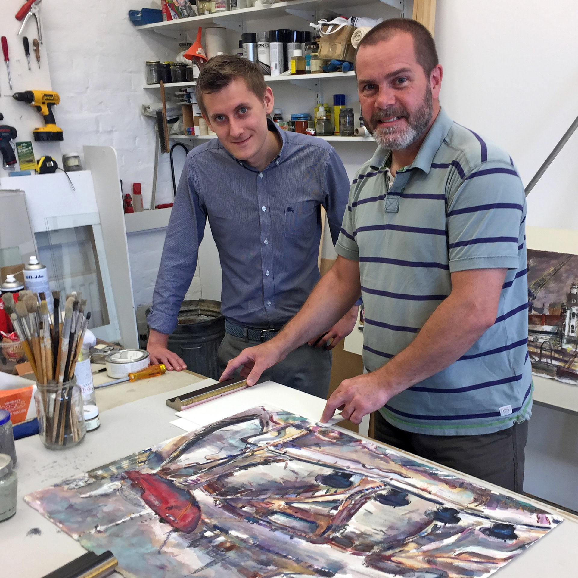 Preparing for Richard Hobson Retrospective, 2017