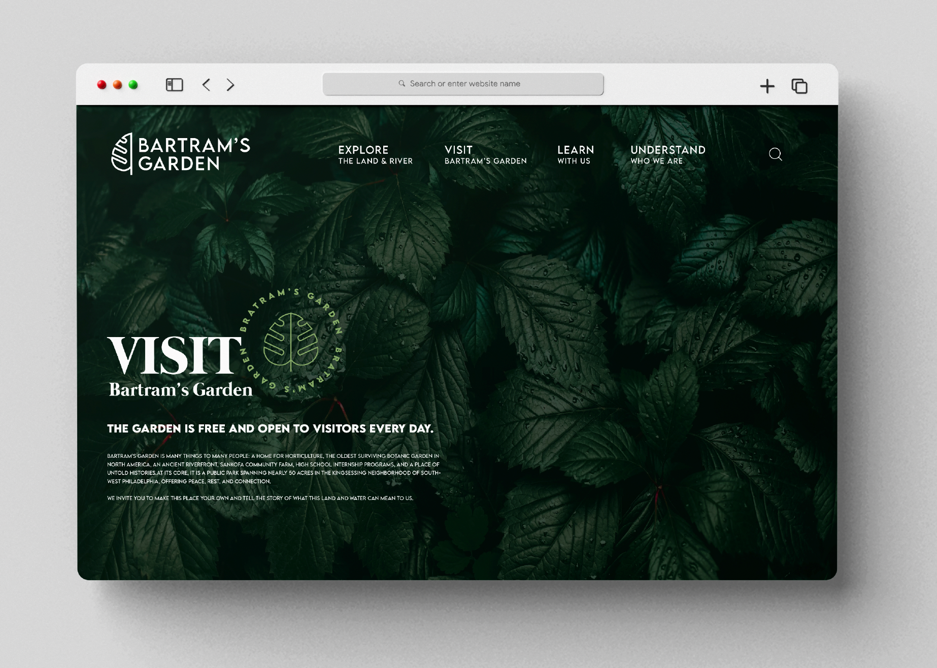 Mockup of a redesigned website