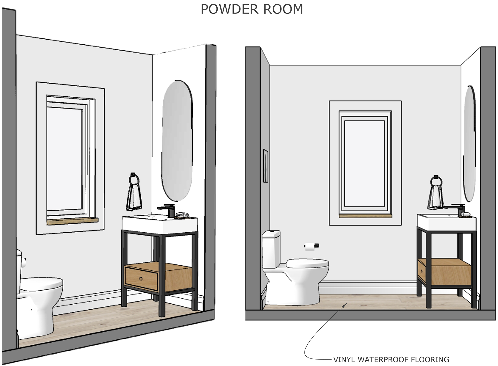 Powder Room Sketch