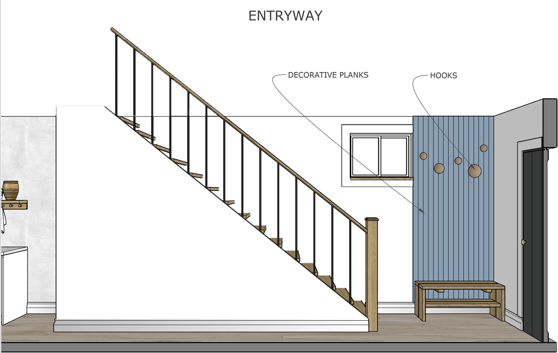 Entry Hallway Sketch
