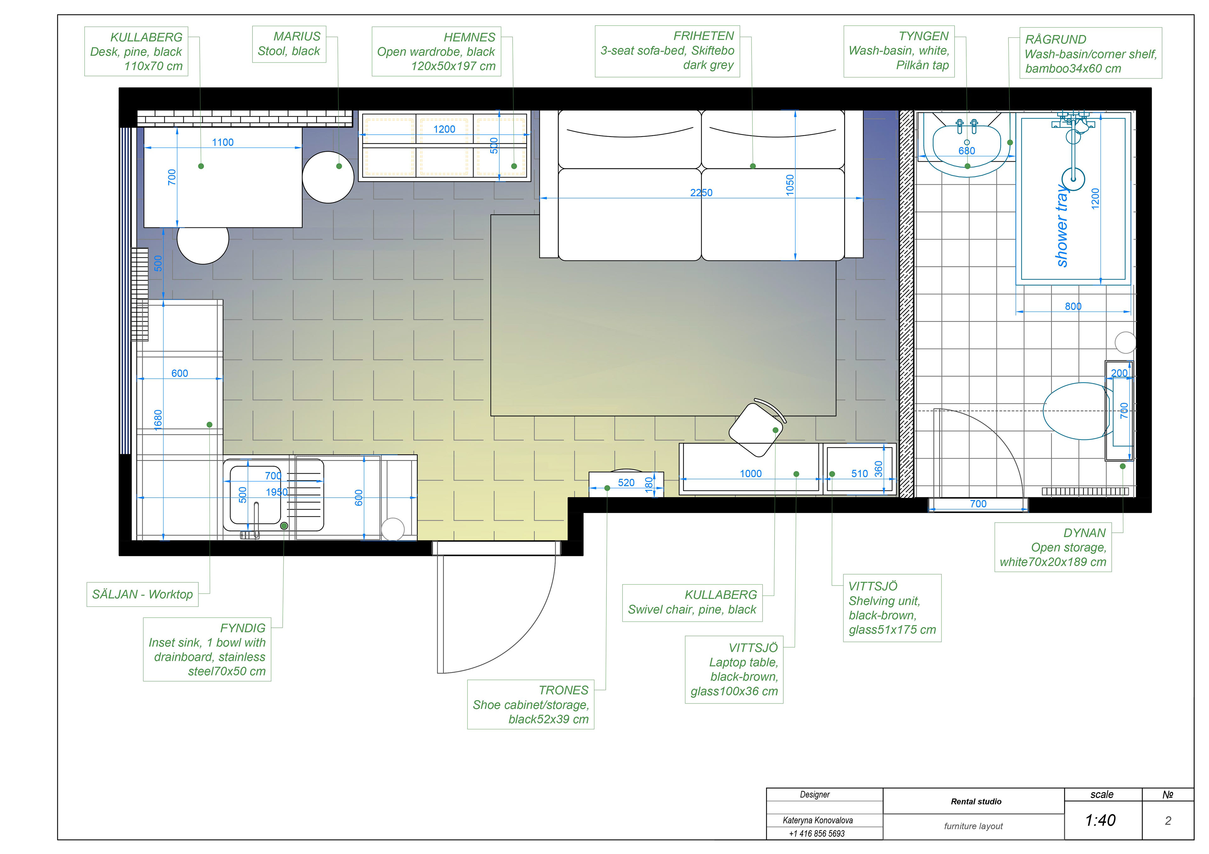 Itemized Furniture Layout