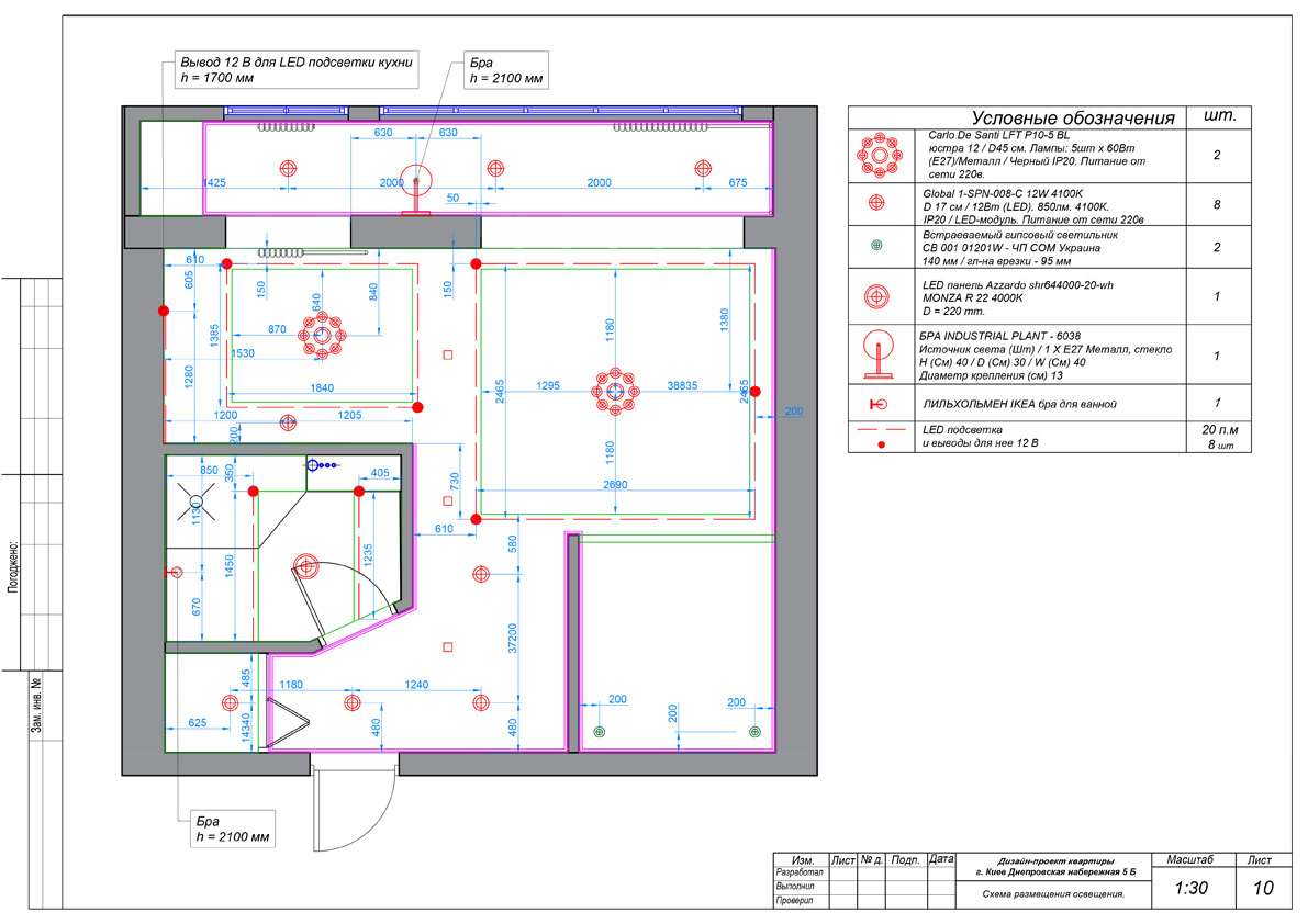 ceiling lights layout