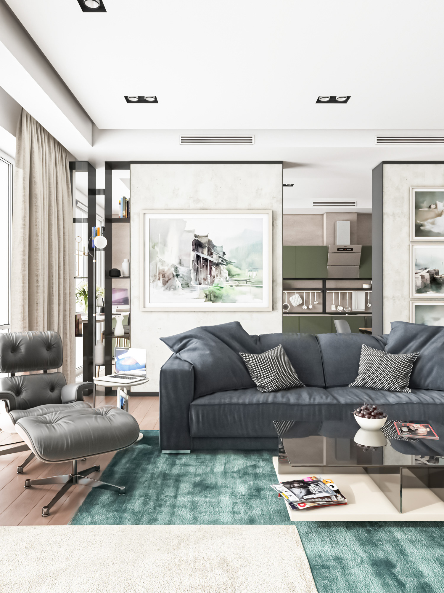 living room 3d vizualization