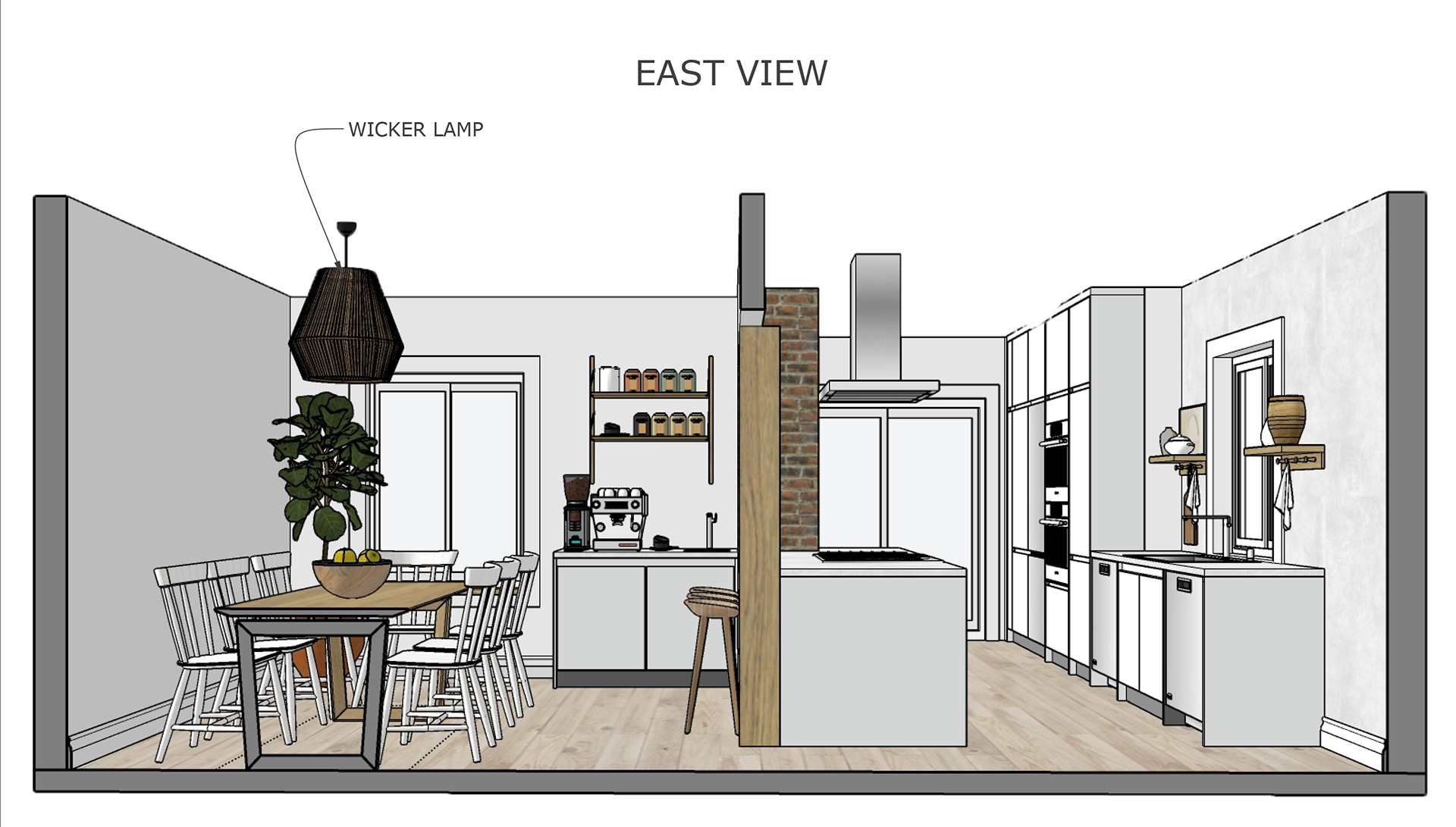 Kitchen & Dining Room Sketch