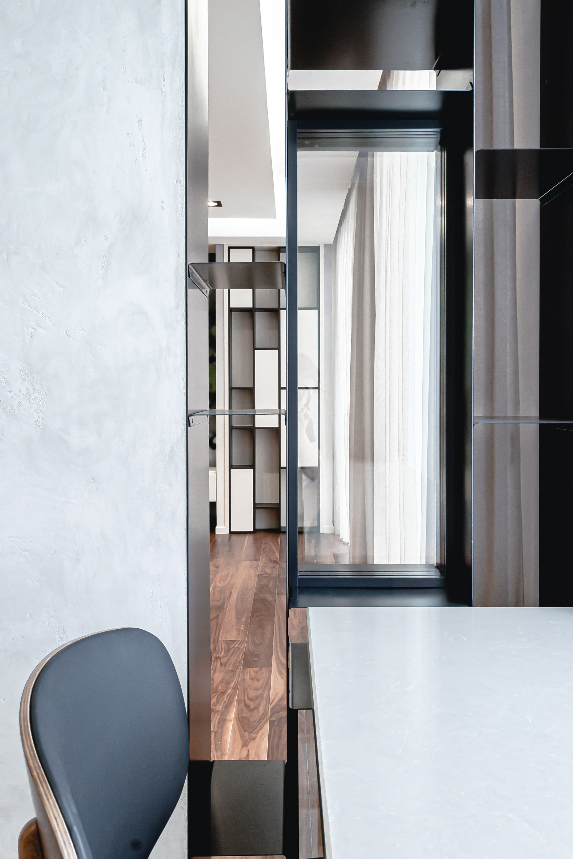 metal shelves