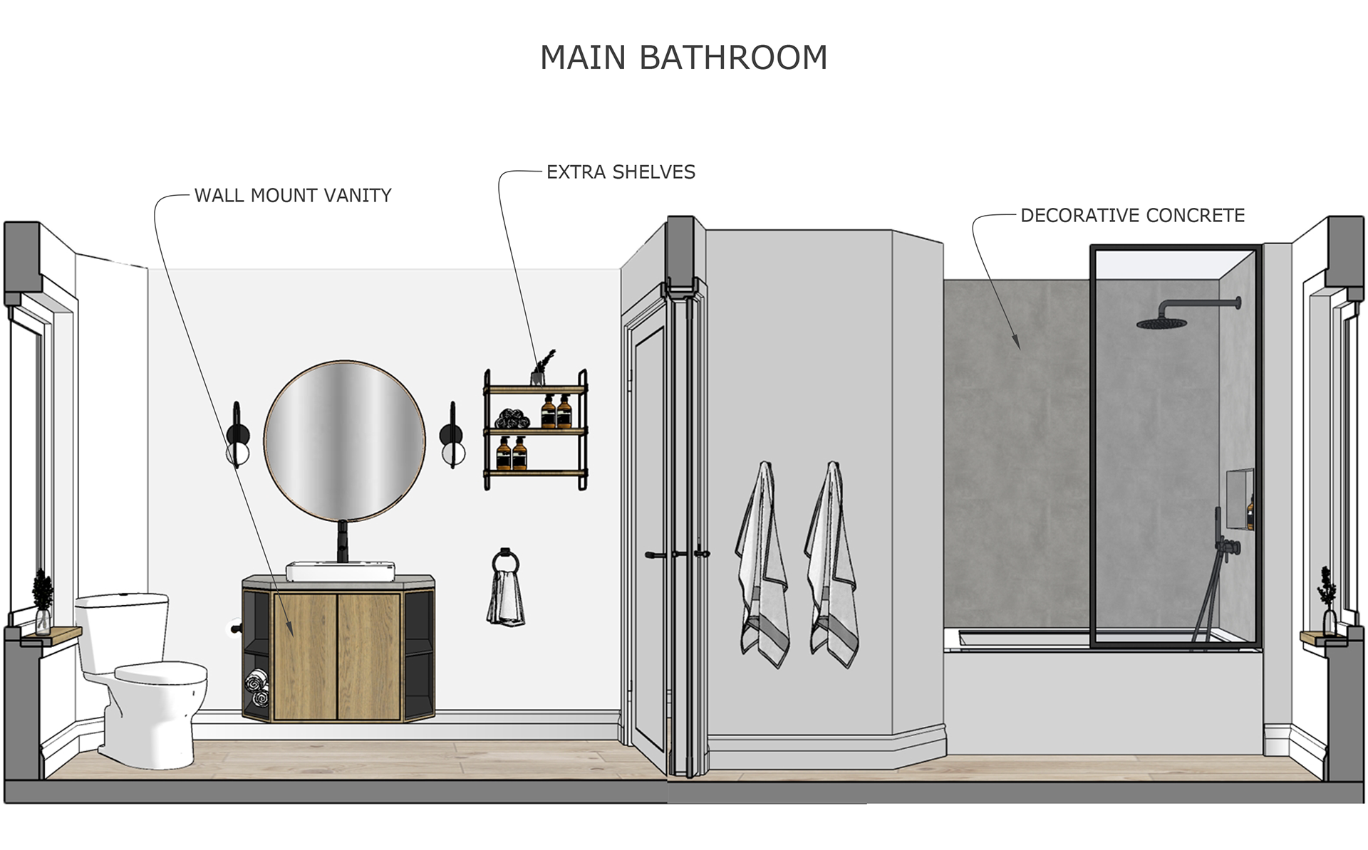Main Bathroom Sketch