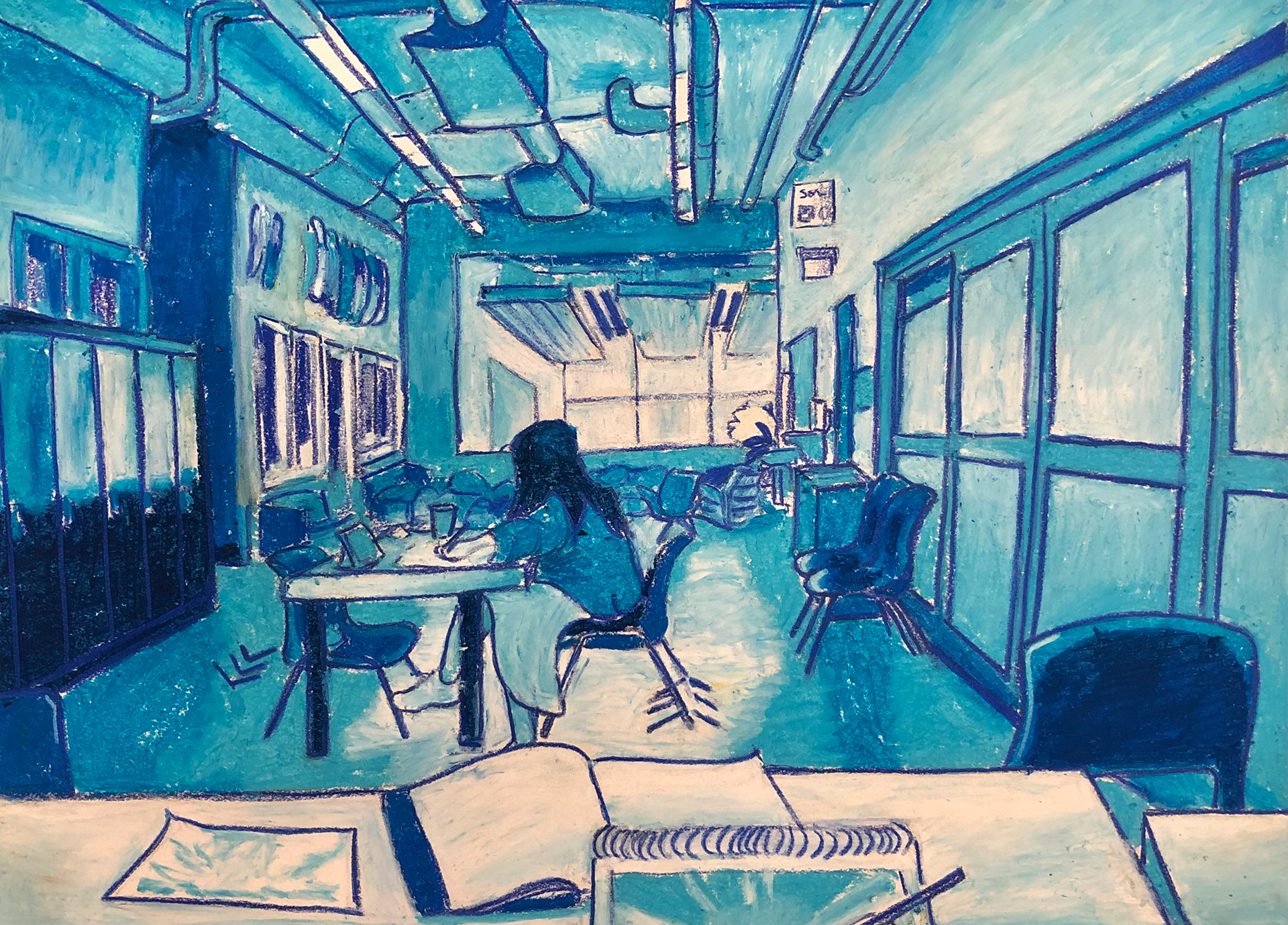 Coloured Pencil and Oil Pastel on Paper, 2022