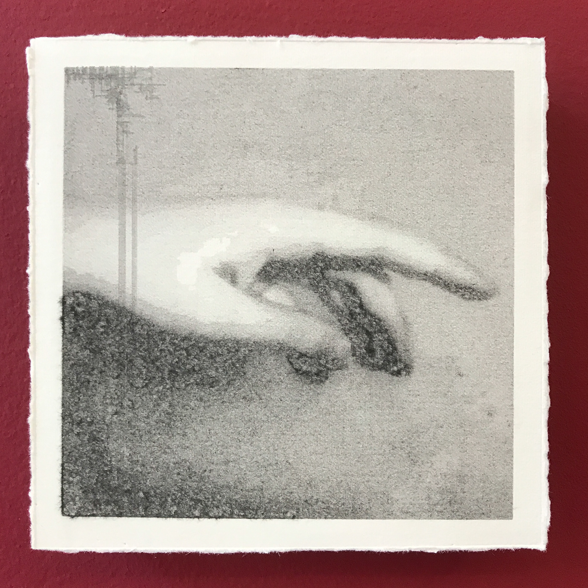 “Goodnight, Wherever You Are Sleeping.”, 2020 Graphite on Fabriano with Beech Ply Mount, 13 x 13 x 2 cm