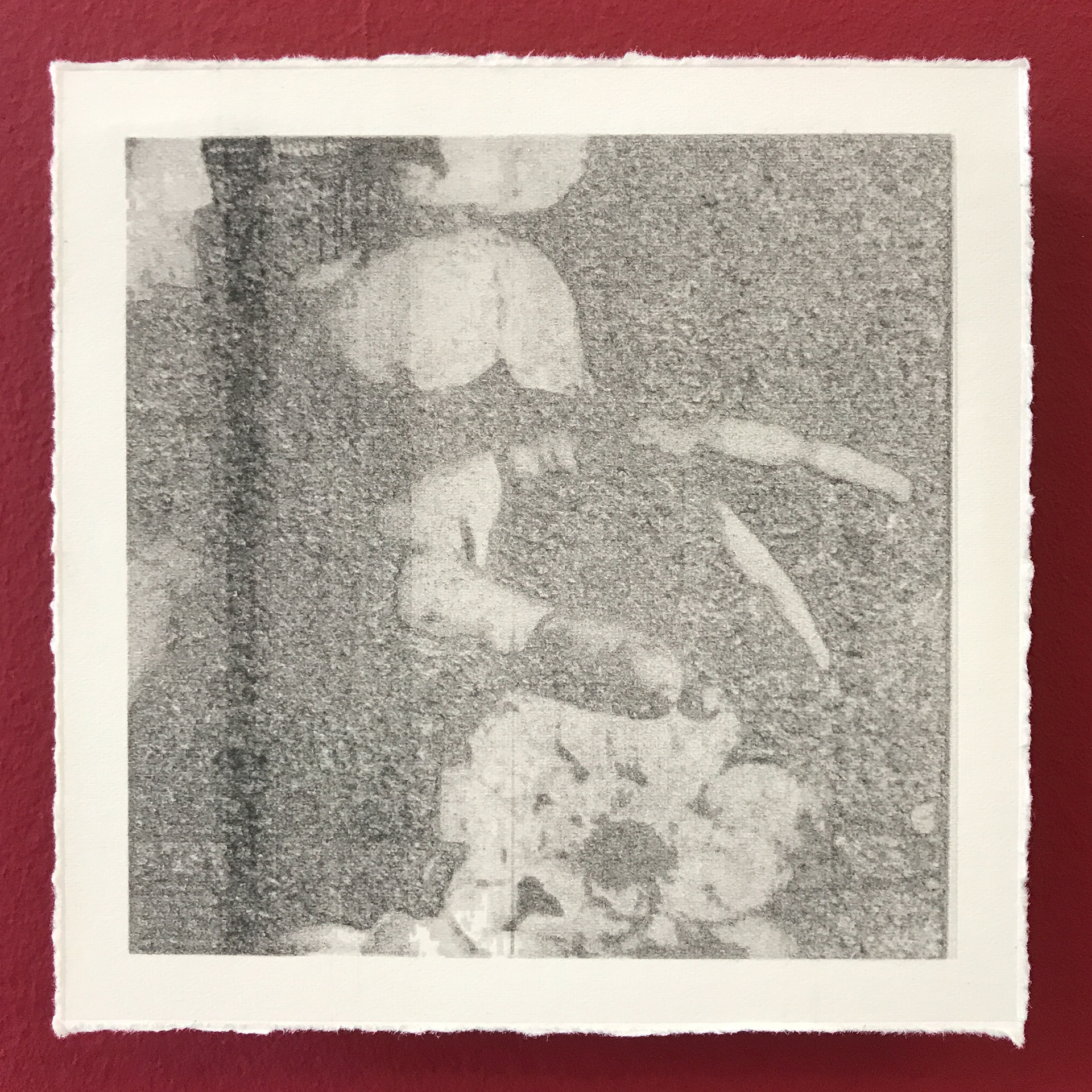 “Leftover Wine”, 2020 Graphite on Fabriano with Beech Ply Mount, 13 x 13 x 2 cm