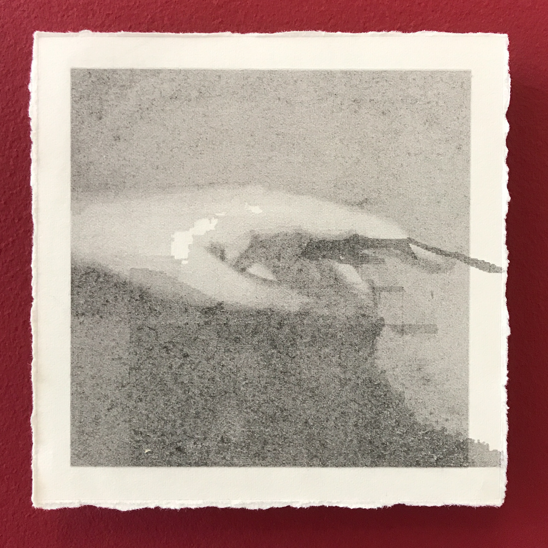 “Hey Kid, Good Morning. You Look Like an Angel.”, 2020 Graphite on Fabriano with Beech Ply Mount, 13 x 13 x 2 cm
