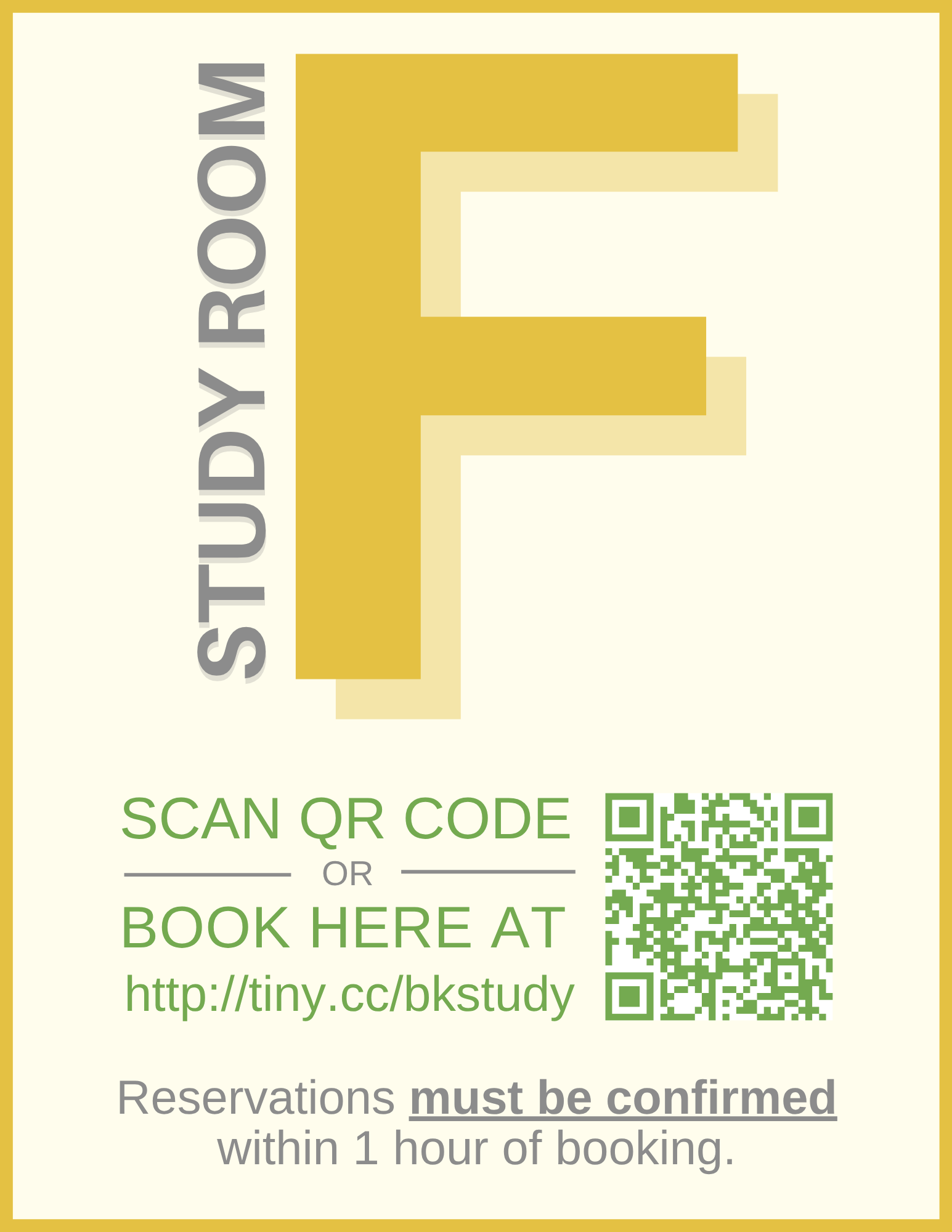 Study Room Signage
