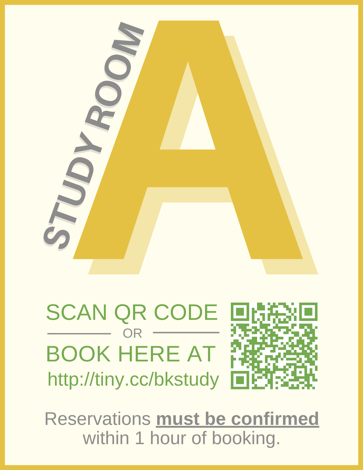 Study Room Signage