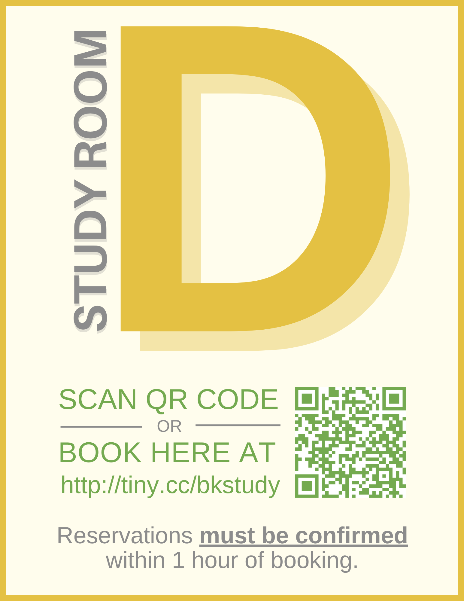 Study Room Signage