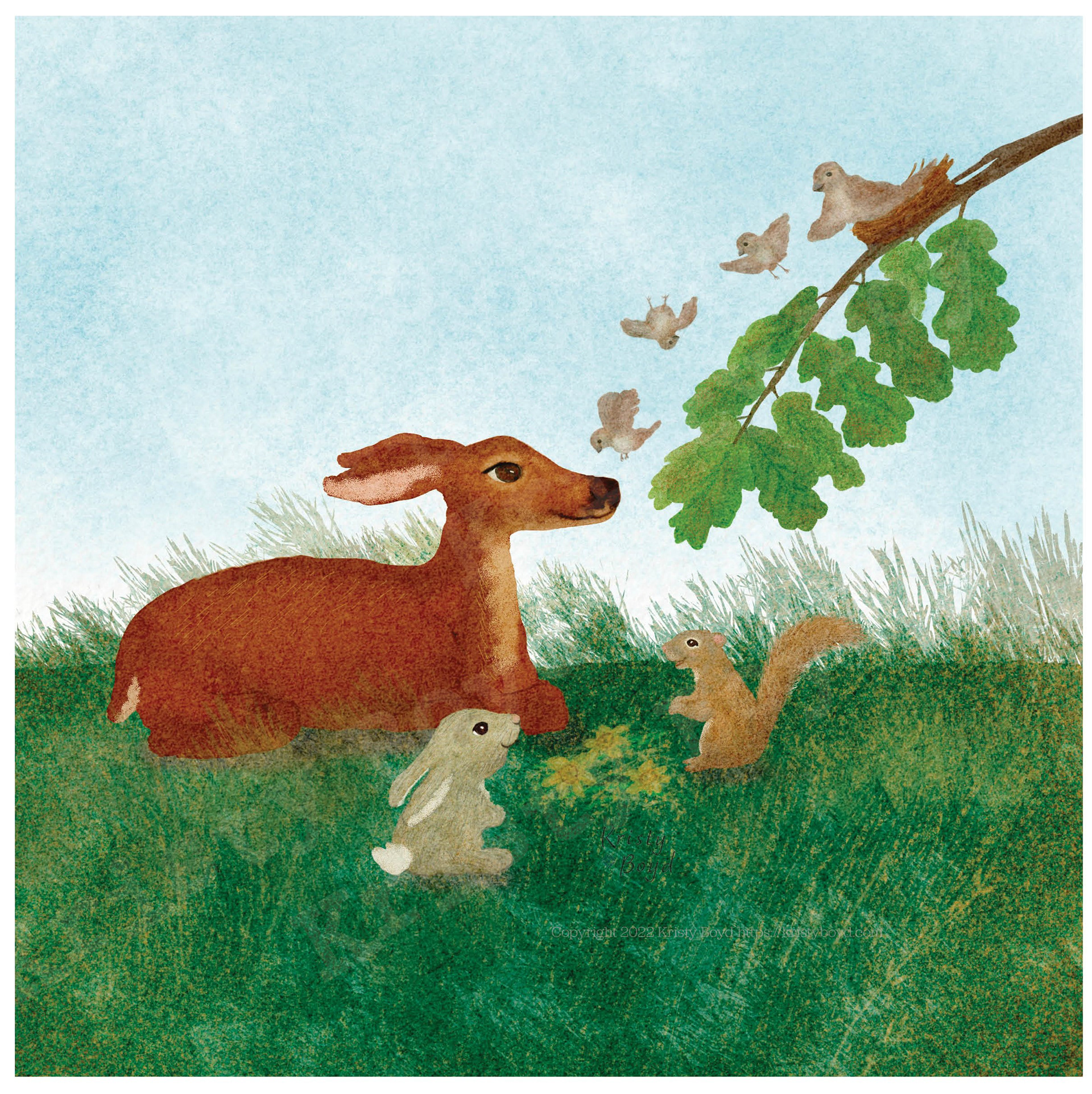 'Forest Friends' Digital Illustration