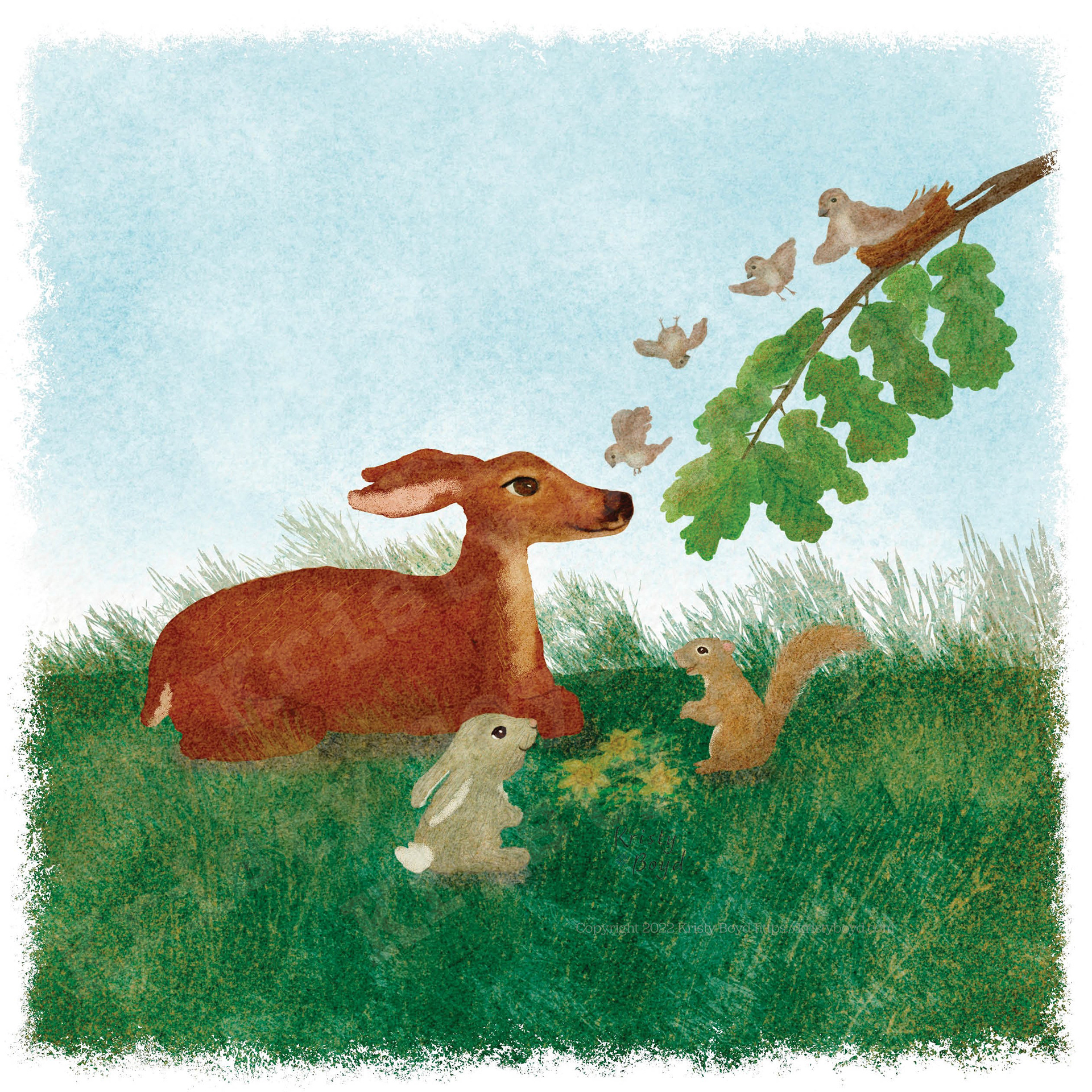 'Forest Friends' digital illustration