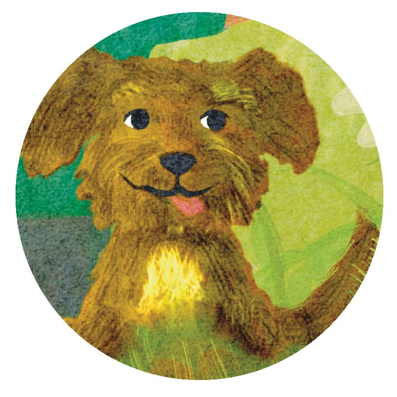 Doggie Illustration in a social circle.