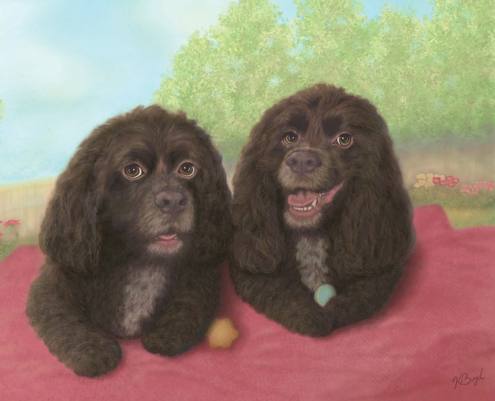 'Ernie & Bert' commissioned digital illustration for a surprise birthday gift