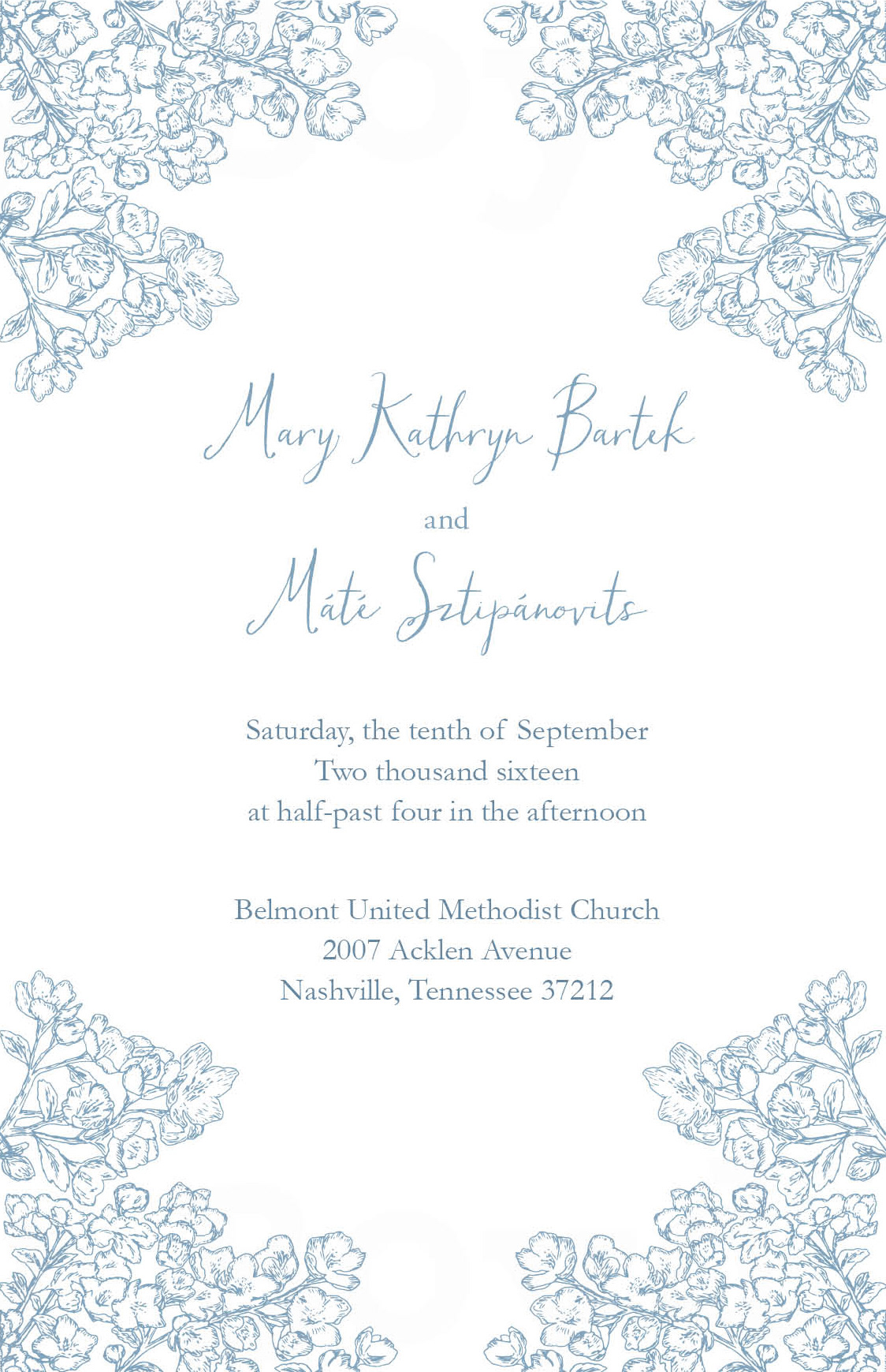 Commissioned Eight-page Wedding Program & Signage