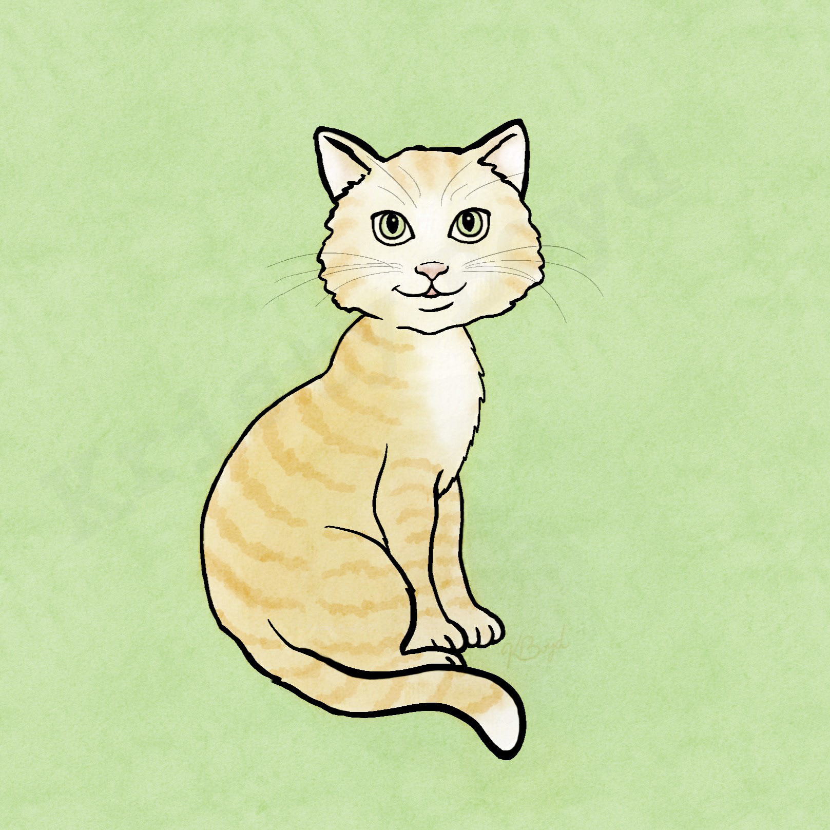 Digital cat illustration for Author Pam Johnson-Bennett