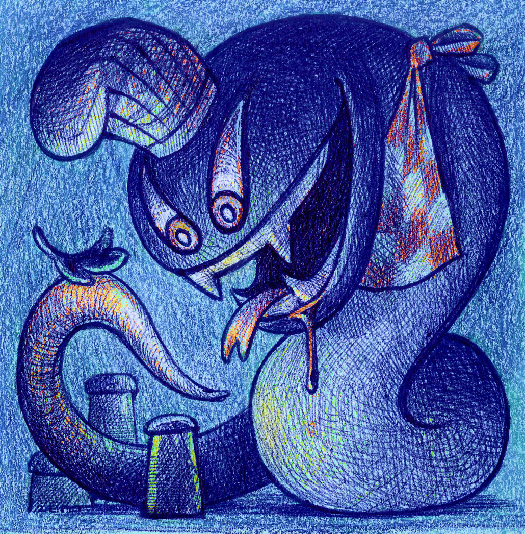 The Egyptian Oroboros, later popularized as an alchemical motif, is famous for biting down on the tip of its tail-creating a magical loop.