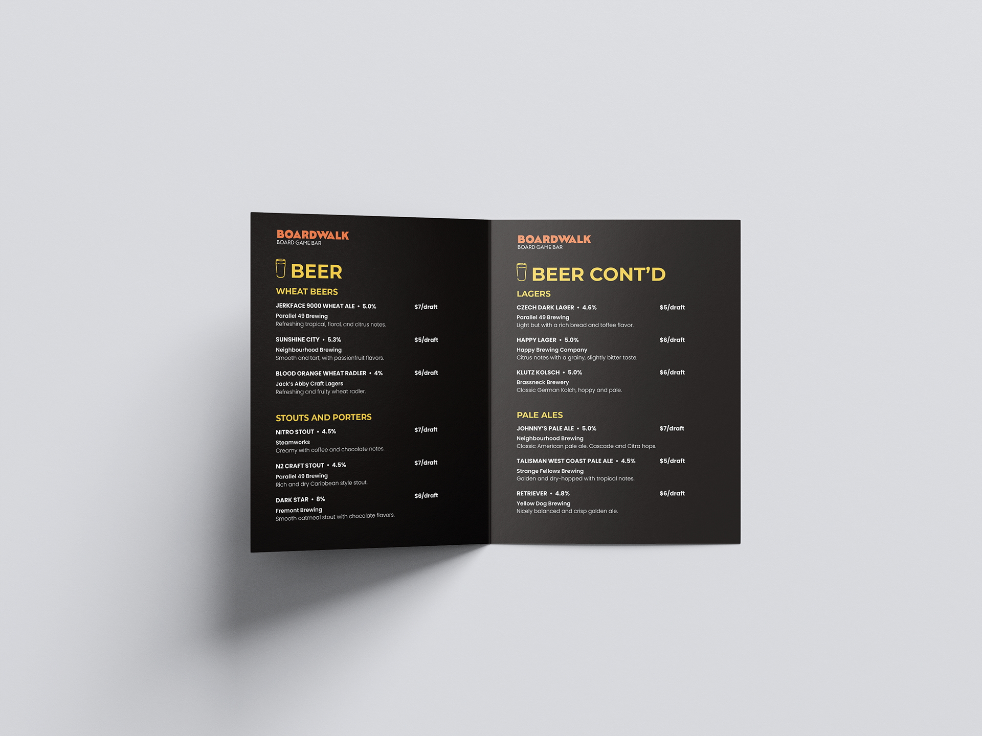 Drink Menu Inside Spread