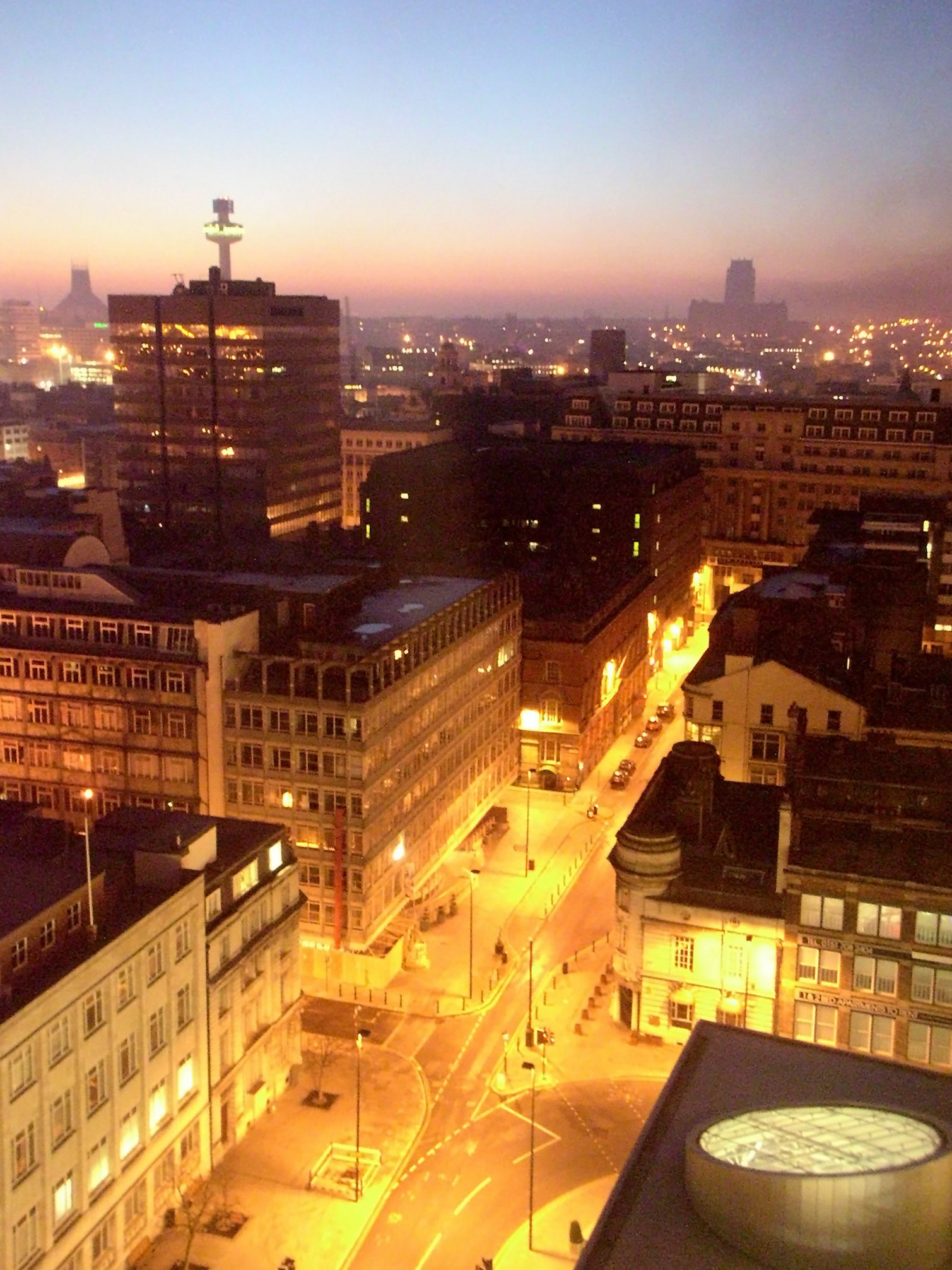 Dawn over Liverpool City Center