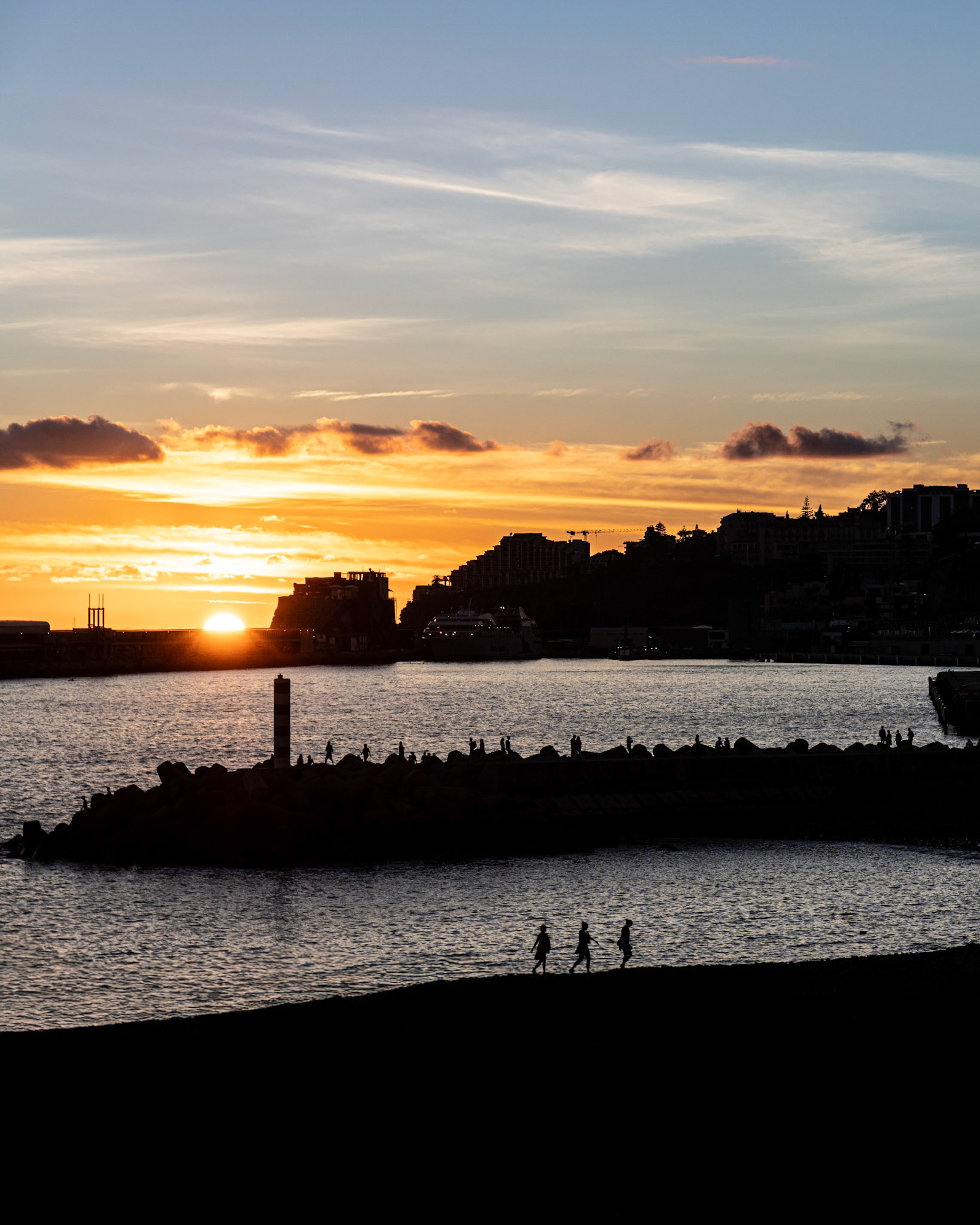 Funchal beach and harbour