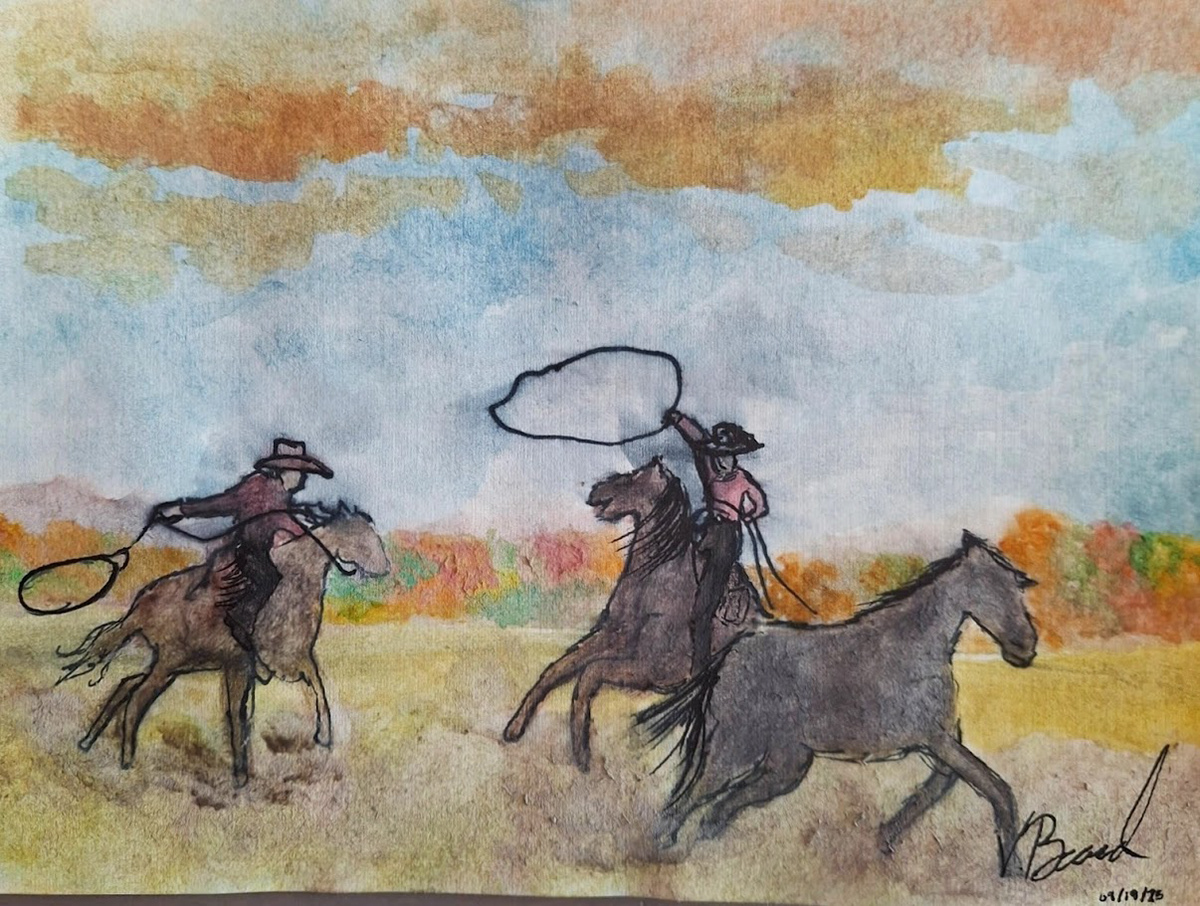 Roping In Autumn Plains