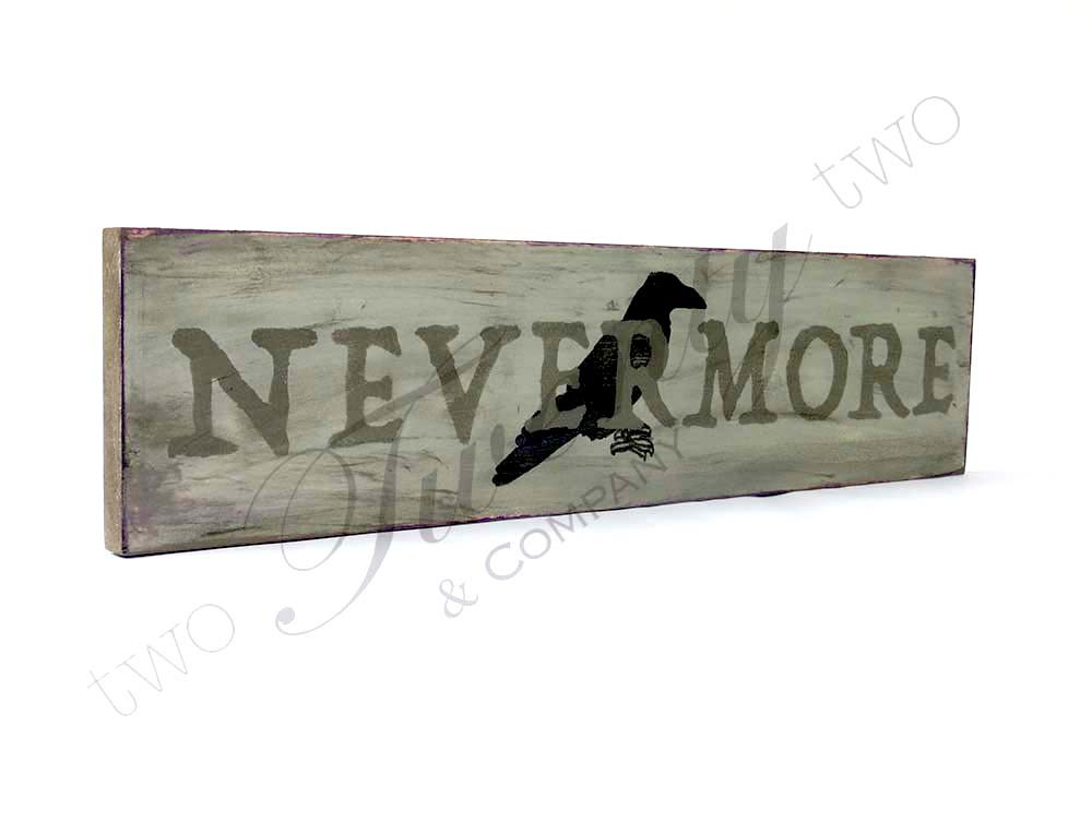 Edgar Allan Poe Decor, Edgar Allan Poe Gift, Nevermore, Poe's Nevermore, Handpainted  Nevermore Sign, Literary Gift, Quote the Raven Nevermore, Halloween Sign, Halloween Decor
