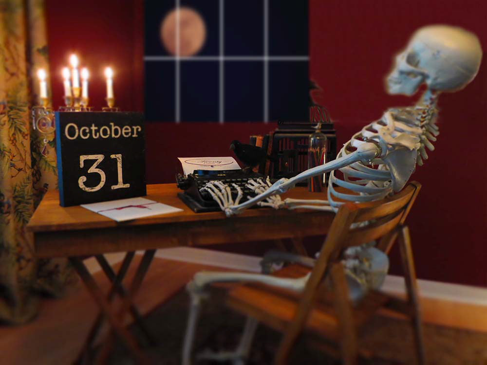 Calendar Art, October 31 Art, Halloween Decor, Halloween Gift, Halloween Canvas, Handpainted Halloween Art