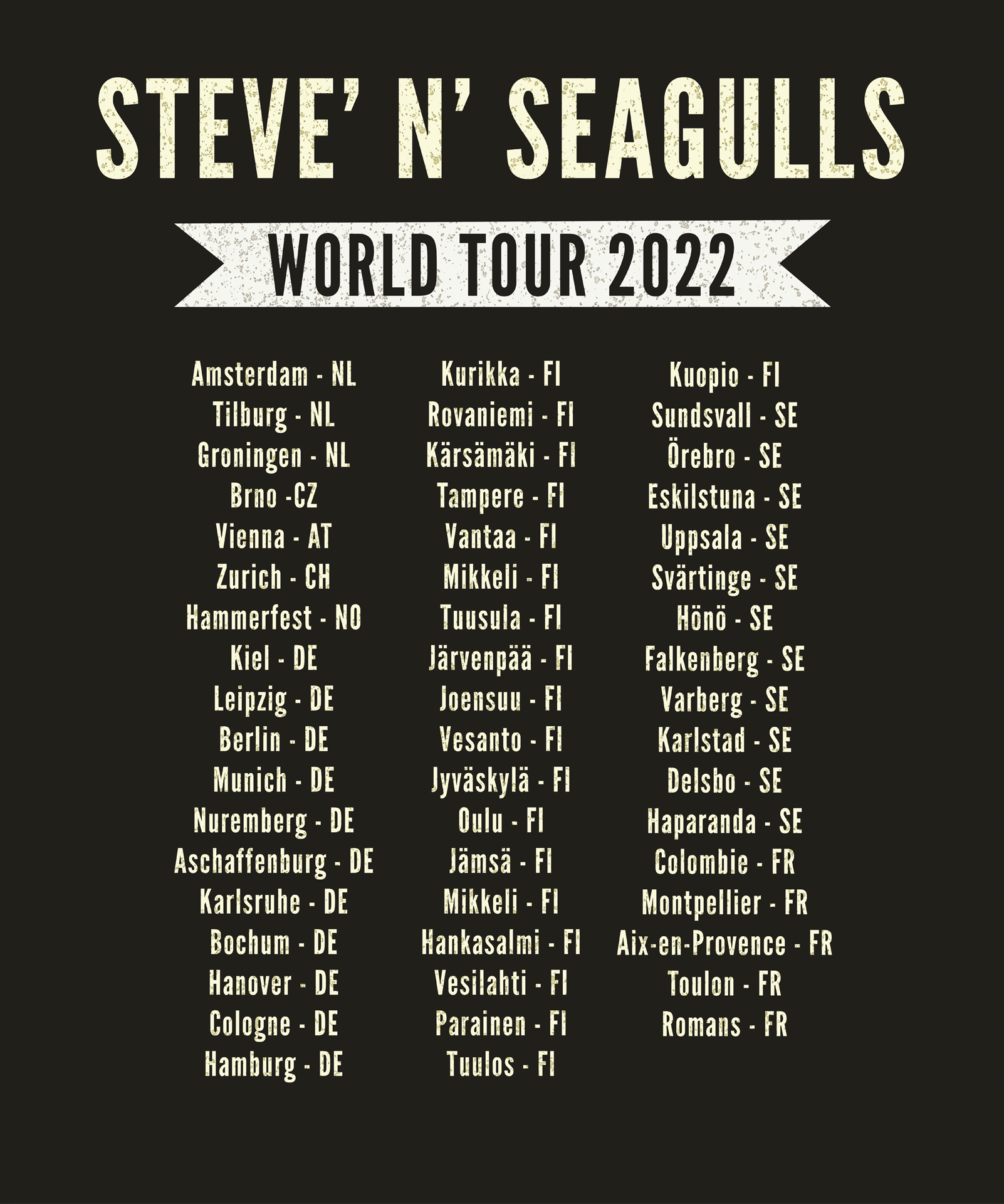 Black shirt  Steve 'n' Seagulls