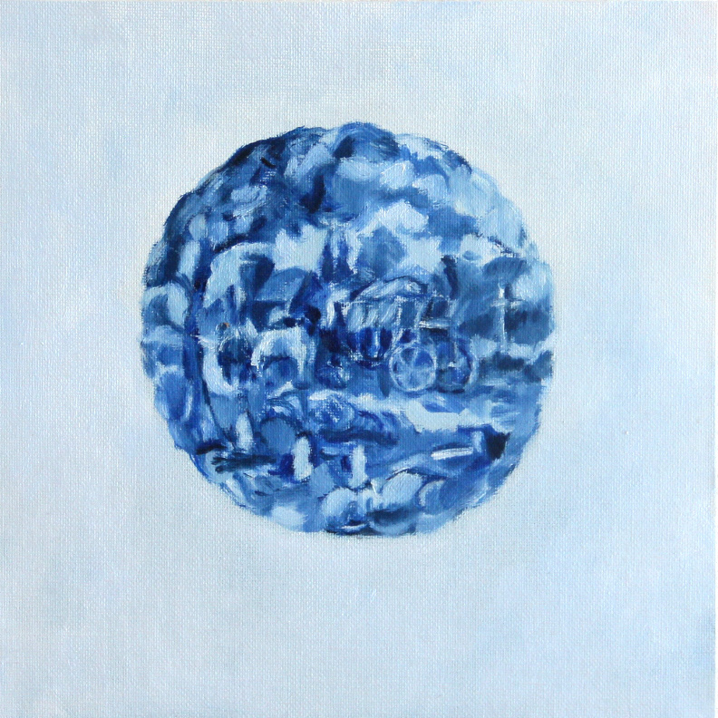 Plato, 23 x 23 cm, olio sobre cartón entelado, 2020.