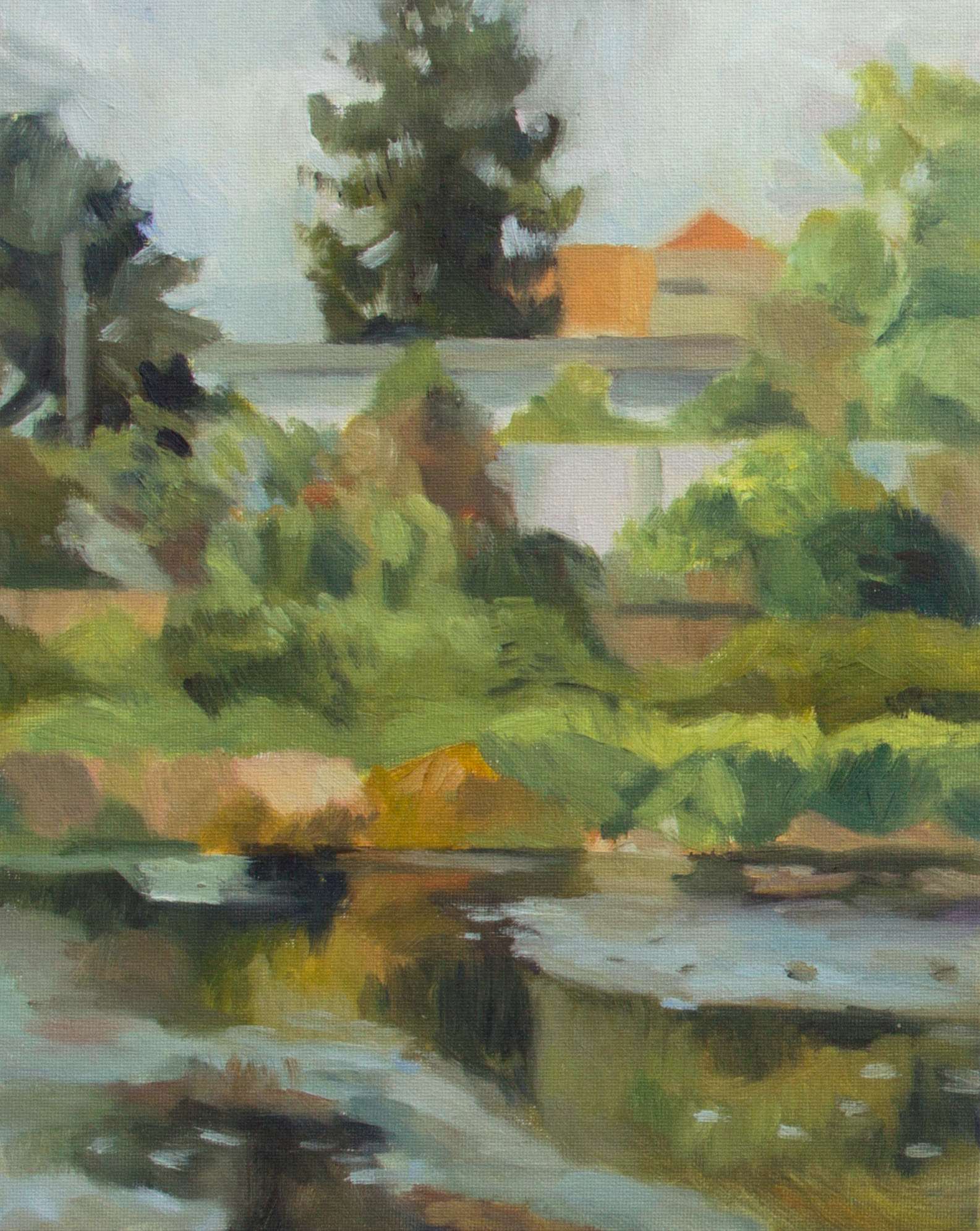 Suburbio, 24 x 30 cm, olio sobre cartón entelado, 2022.