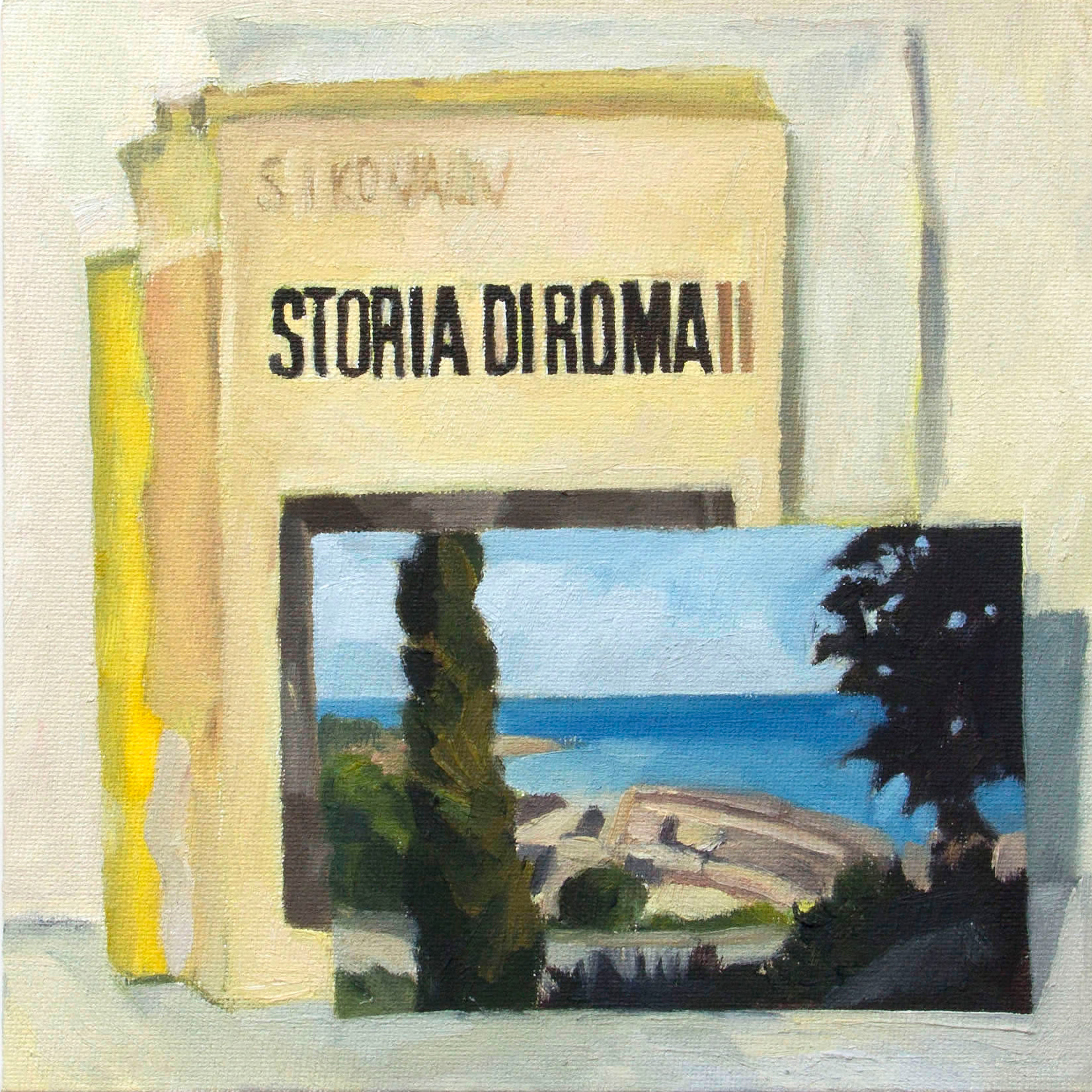 Storia di Roma II, 20 x 20 cm, olio sobre cartón entelado, 2022..