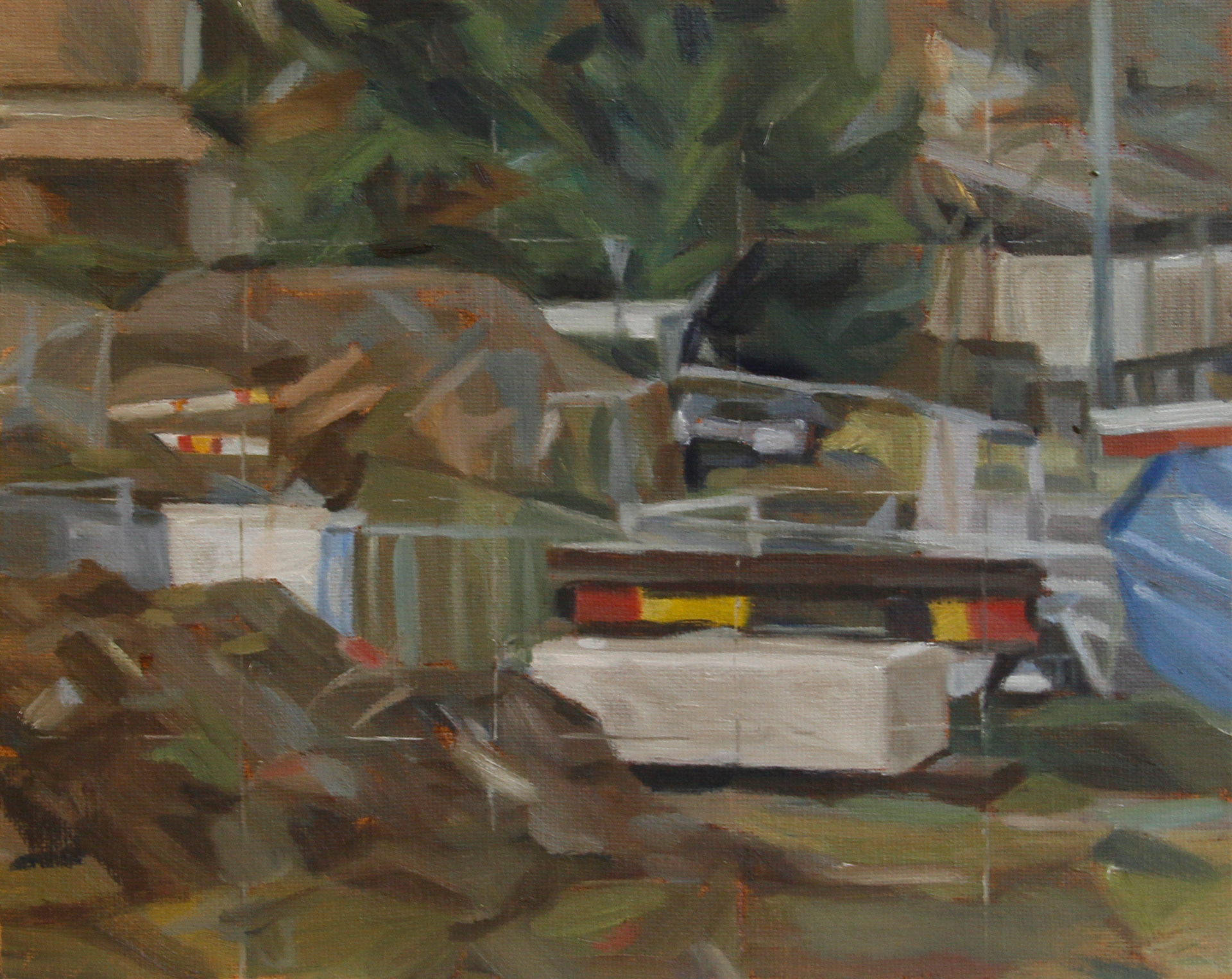 Declive, (tríptico) 20 x 25 cm, óleo sobre cartón entelado, 2025.