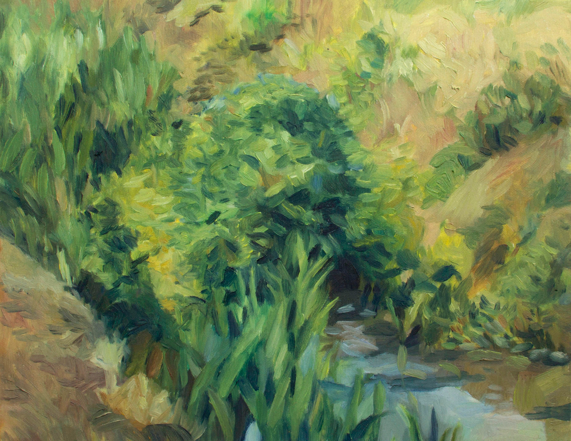 Paisaje escondido, 45 x 35 cm, olio sobre tela, 2022