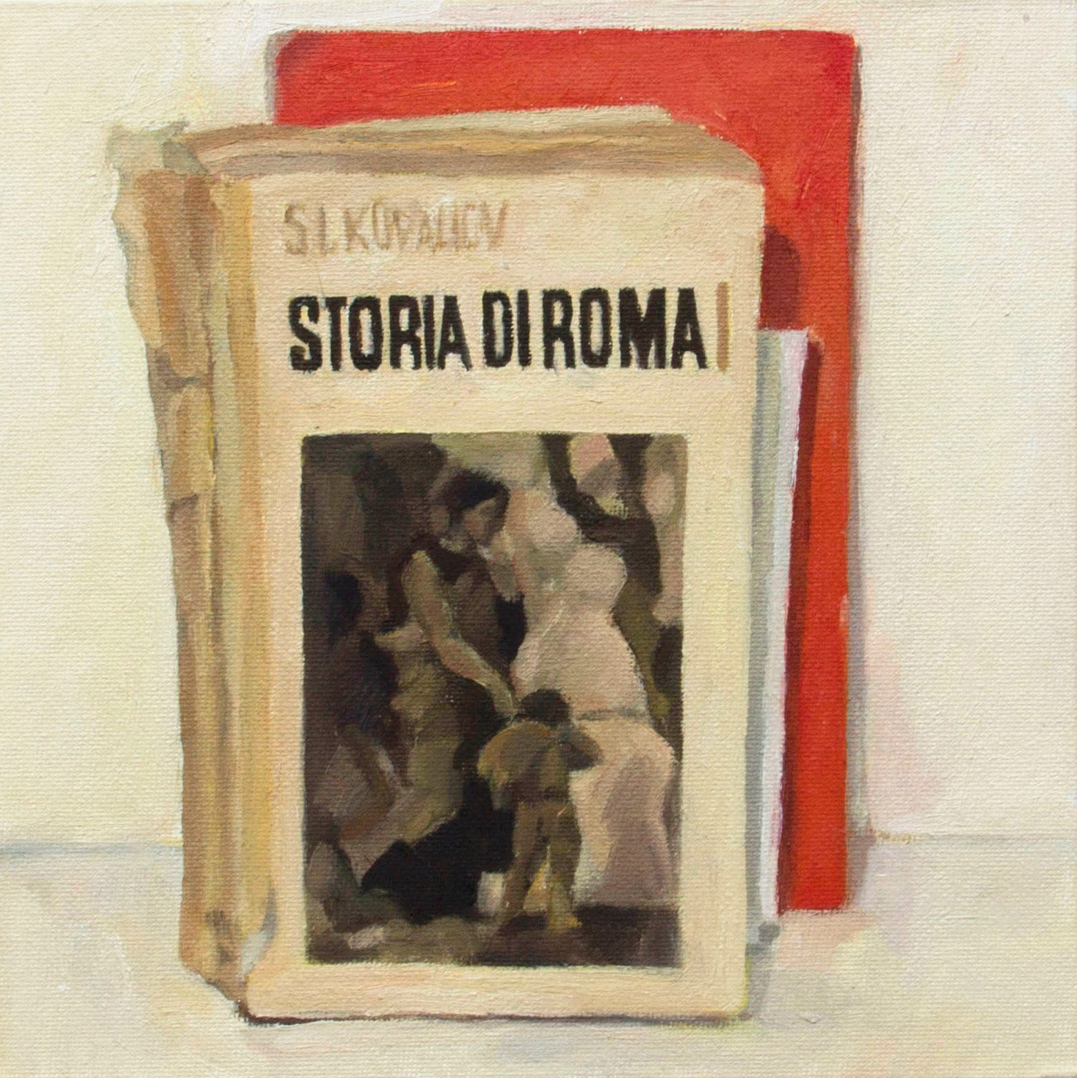 Storia di Roma, 20 x 20 cm, olio sobre cartón entelado, 2022.