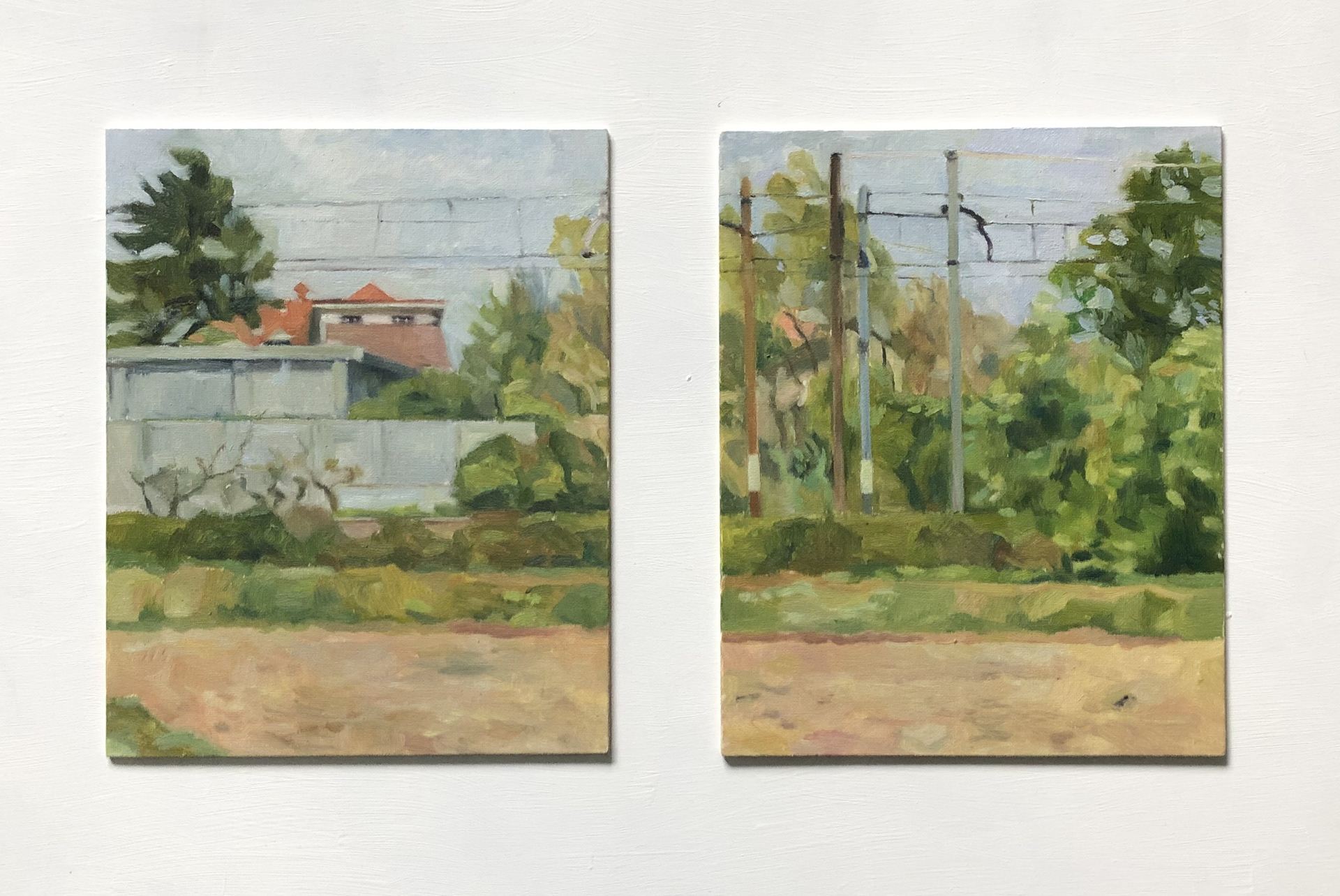 Lugar de transito, 24 x 30 cm, olio sobre cartón entelado, 2023.