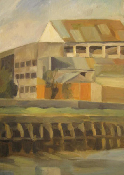 Vista del Riachuelo, 40 x 50 cm, Olio sobre tela