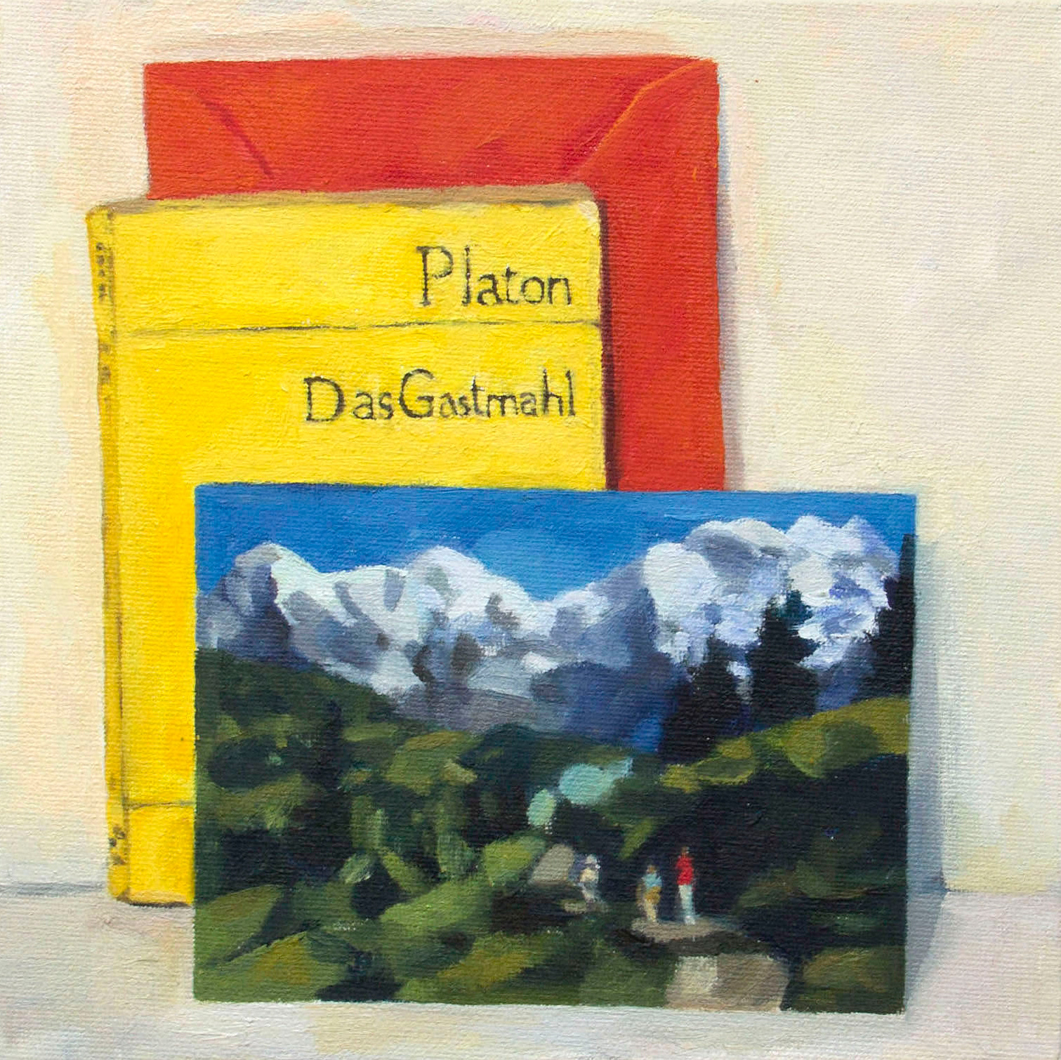 Eiger, Mönch, Jungfrau und Platon, 20 x 20 cm, olio sobre carton entelado, 2022.