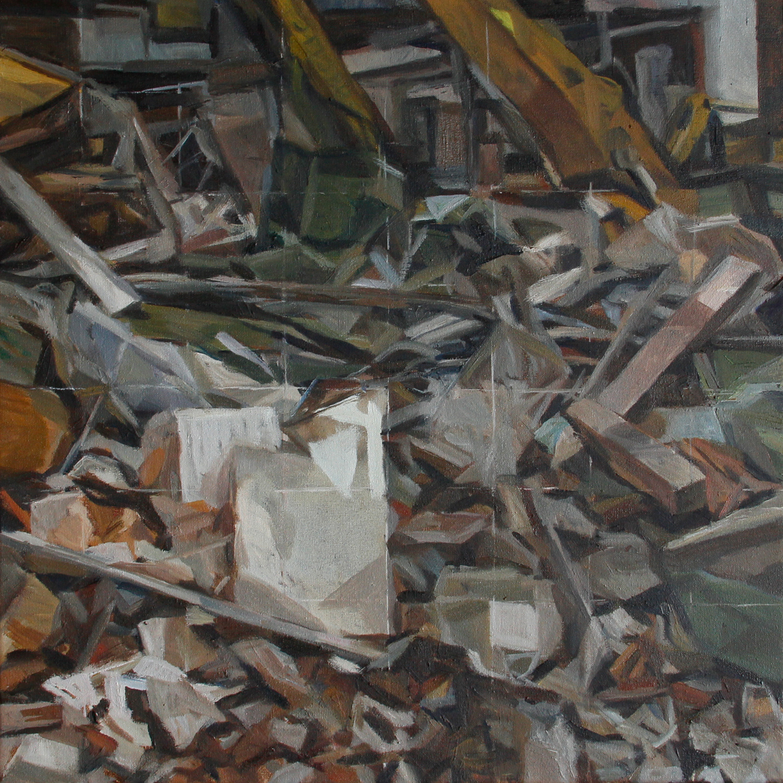 Ruinas (díptico), 40 x 40 cm, óleo sobre tela, 2024