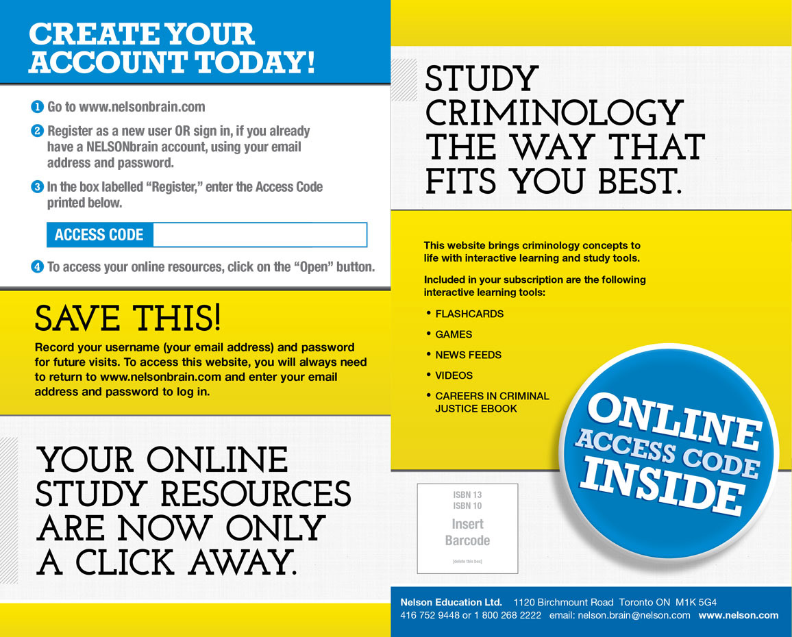 Nelson Criminology Central Access Card