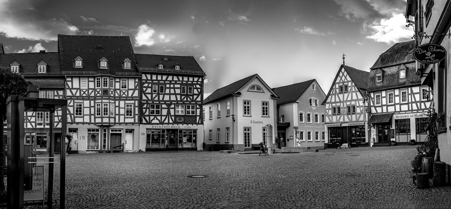Marktplatz Panorama während Corona Lockdown