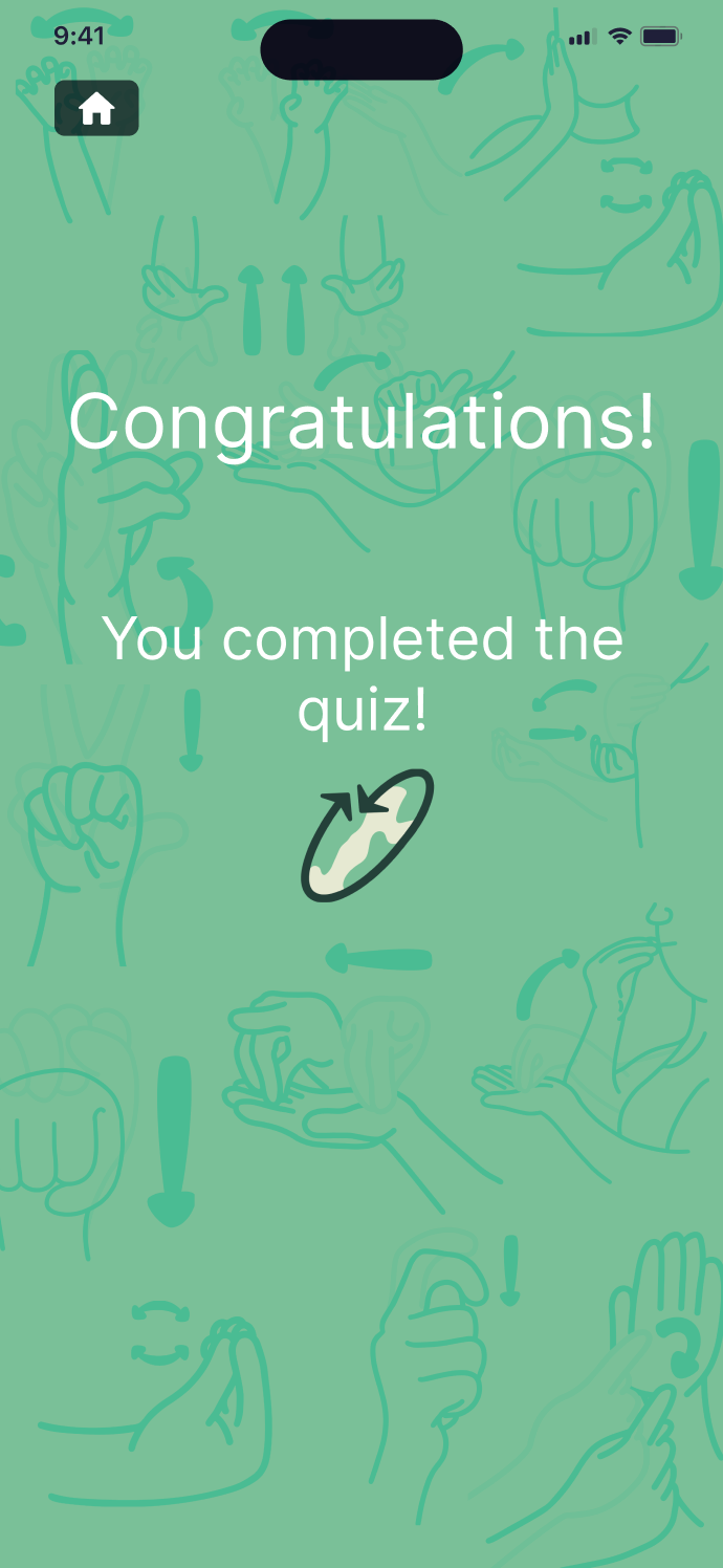 Quiz Completion Screengrab