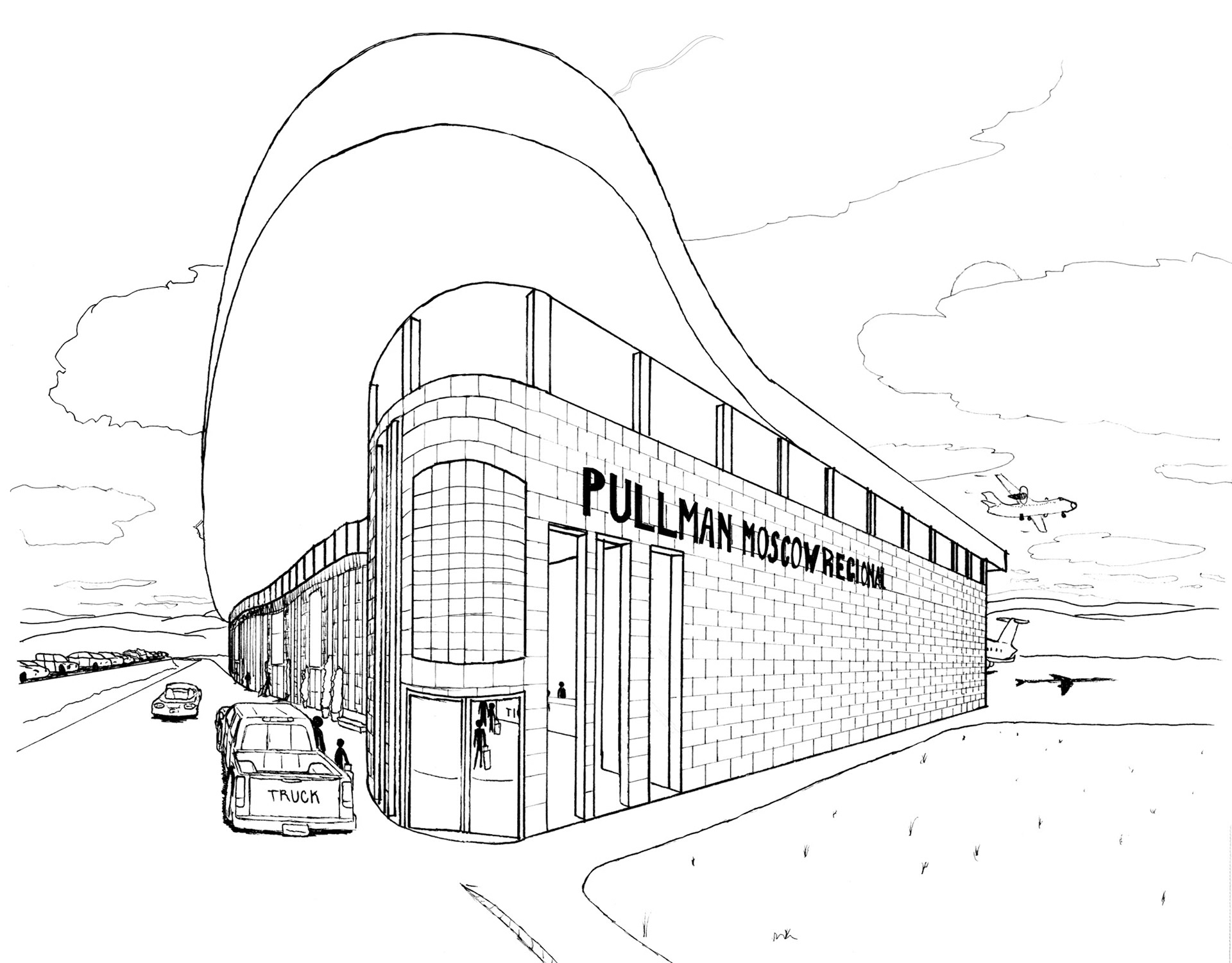 Initial design iteration drawn with pen, Jack Tucker