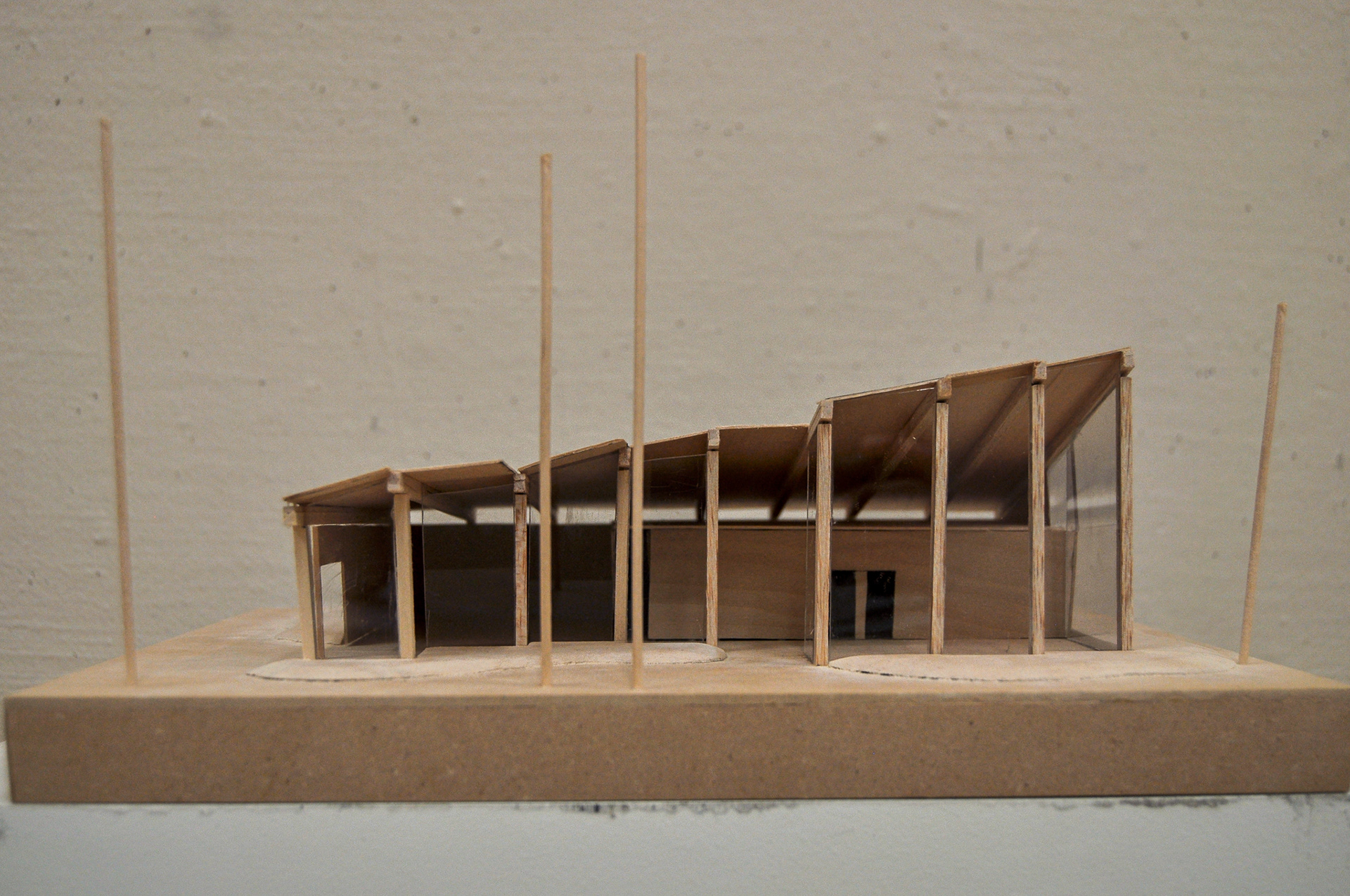 Wood model of building, Jack Tucker